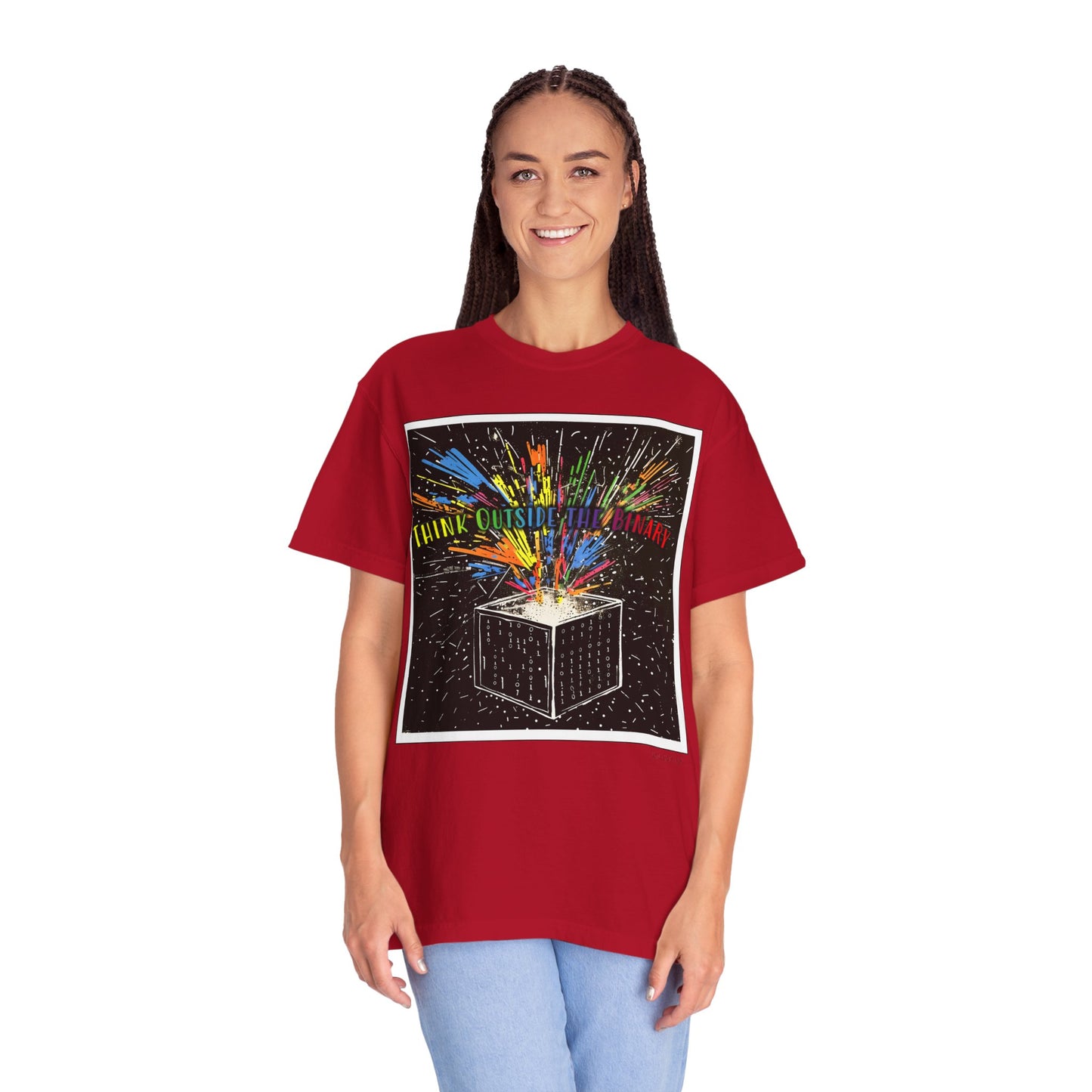 Think Outside the Binary - Unisex Garment-Dyed T-shirt