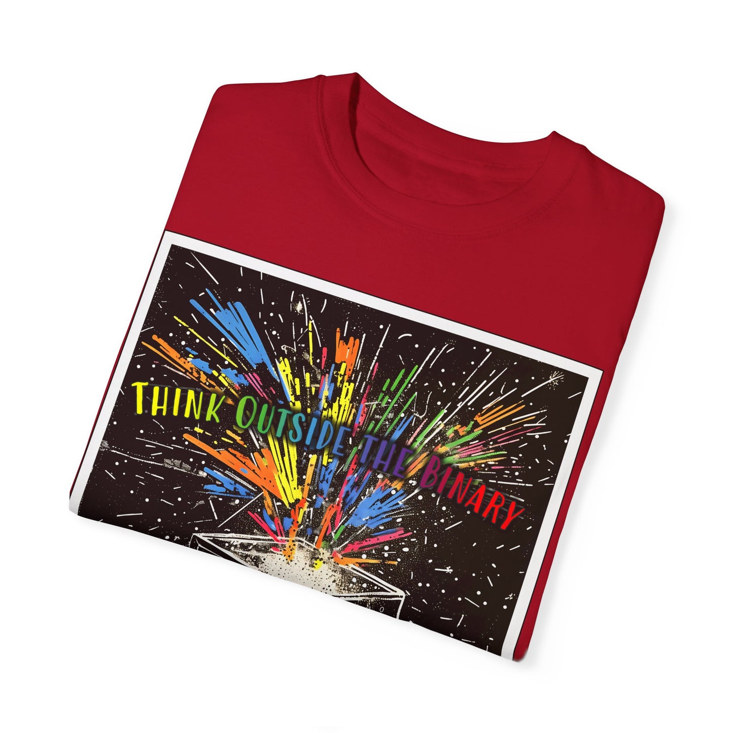 Think Outside the Binary - Unisex Garment-Dyed T-shirt