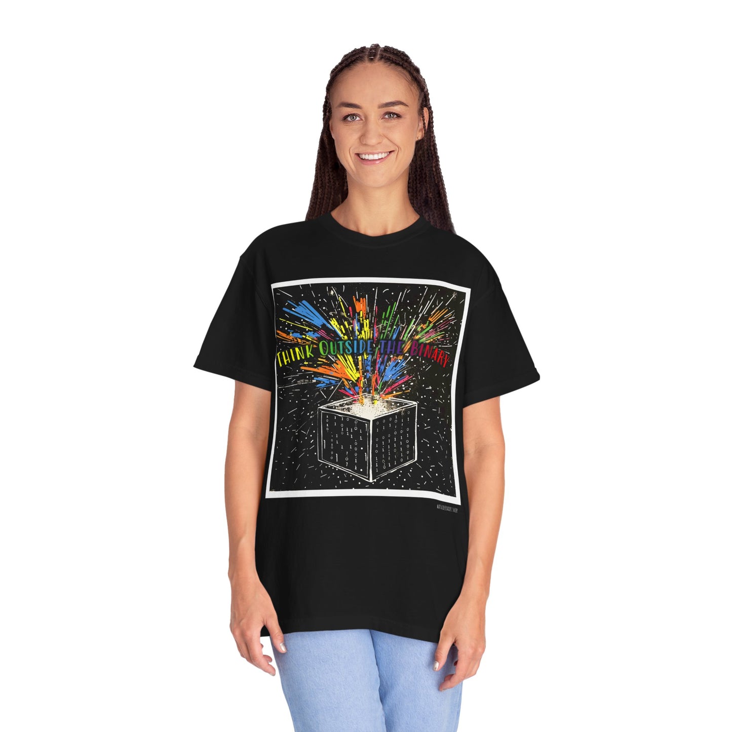 Think Outside the Binary - Unisex Garment-Dyed T-shirt