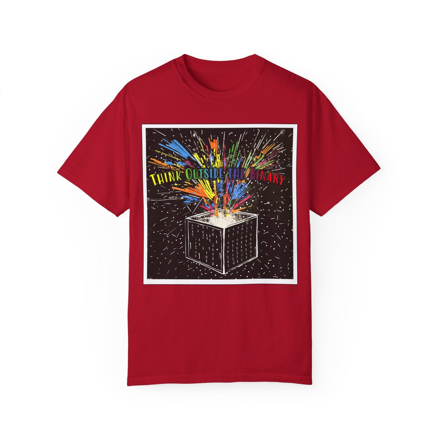 Think Outside the Binary - Unisex Garment-Dyed T-shirt