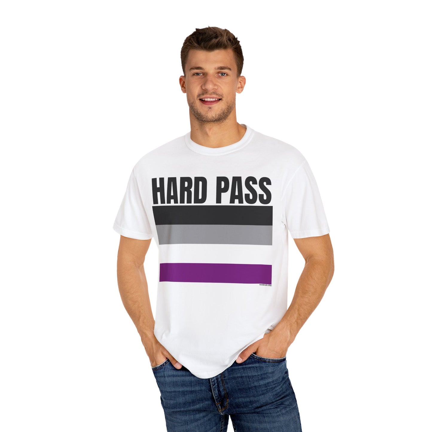 Hard Pass- PRIDE Tee Shirt for the Asexual/Aromantic/Agender/Ace Community