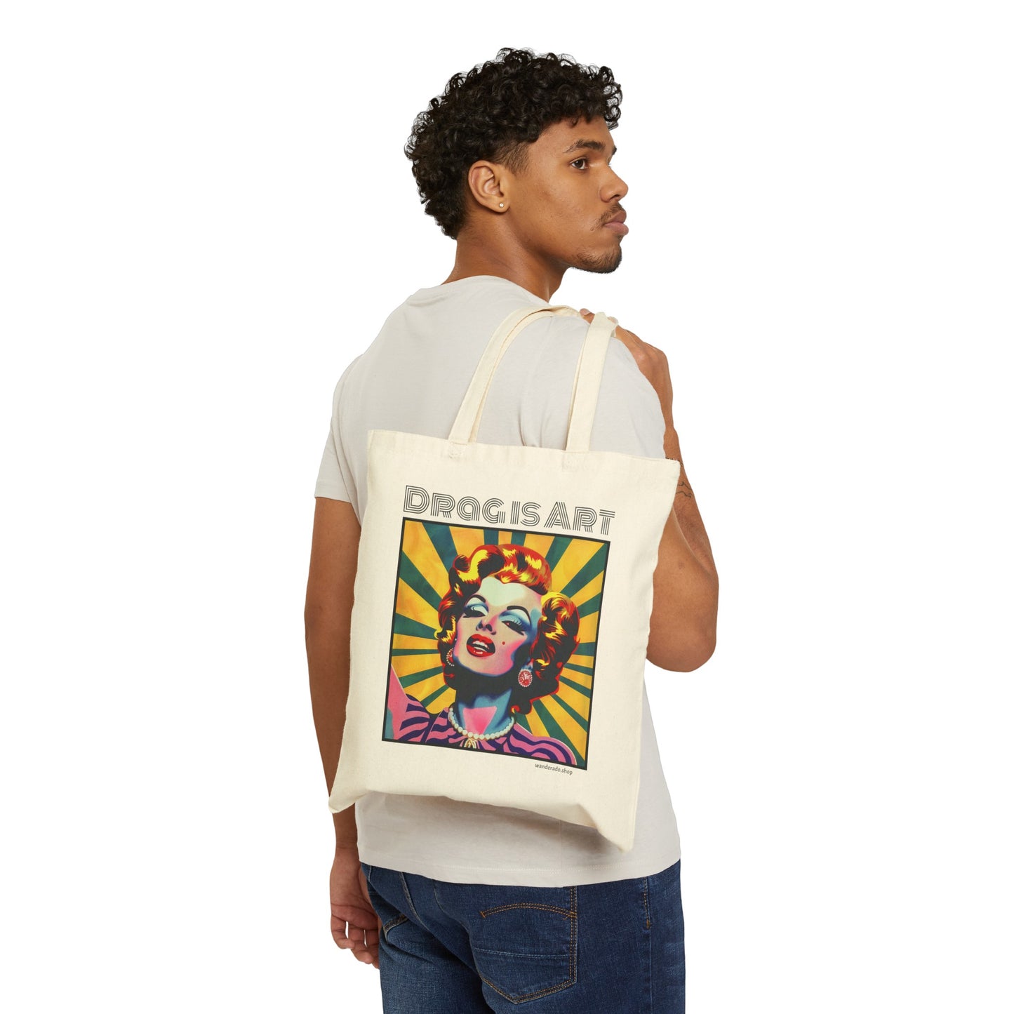 Drag is Art - Cotton Canvas Tote Bag - Pop Art Marylin