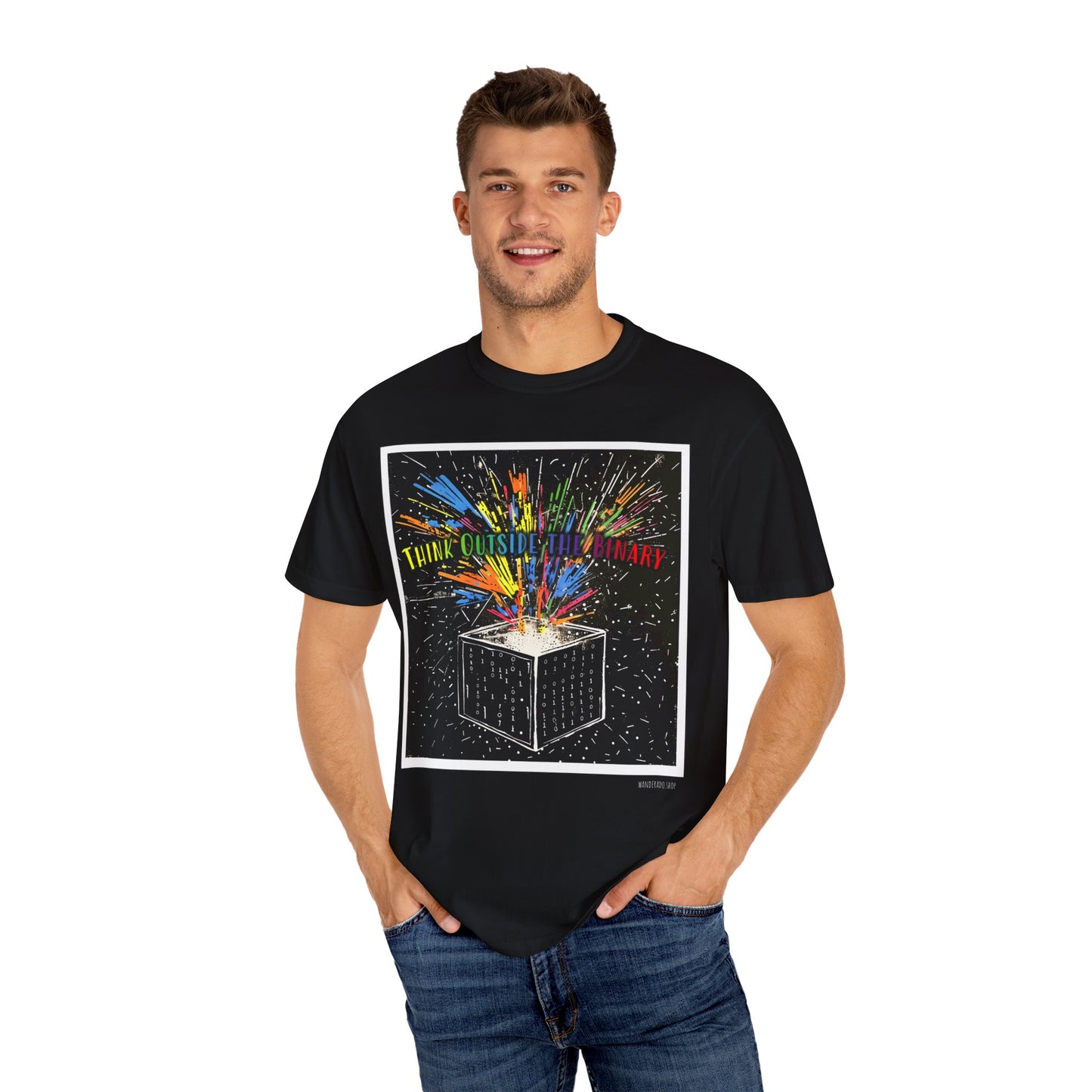Think Outside the Binary - Unisex Garment-Dyed T-shirt