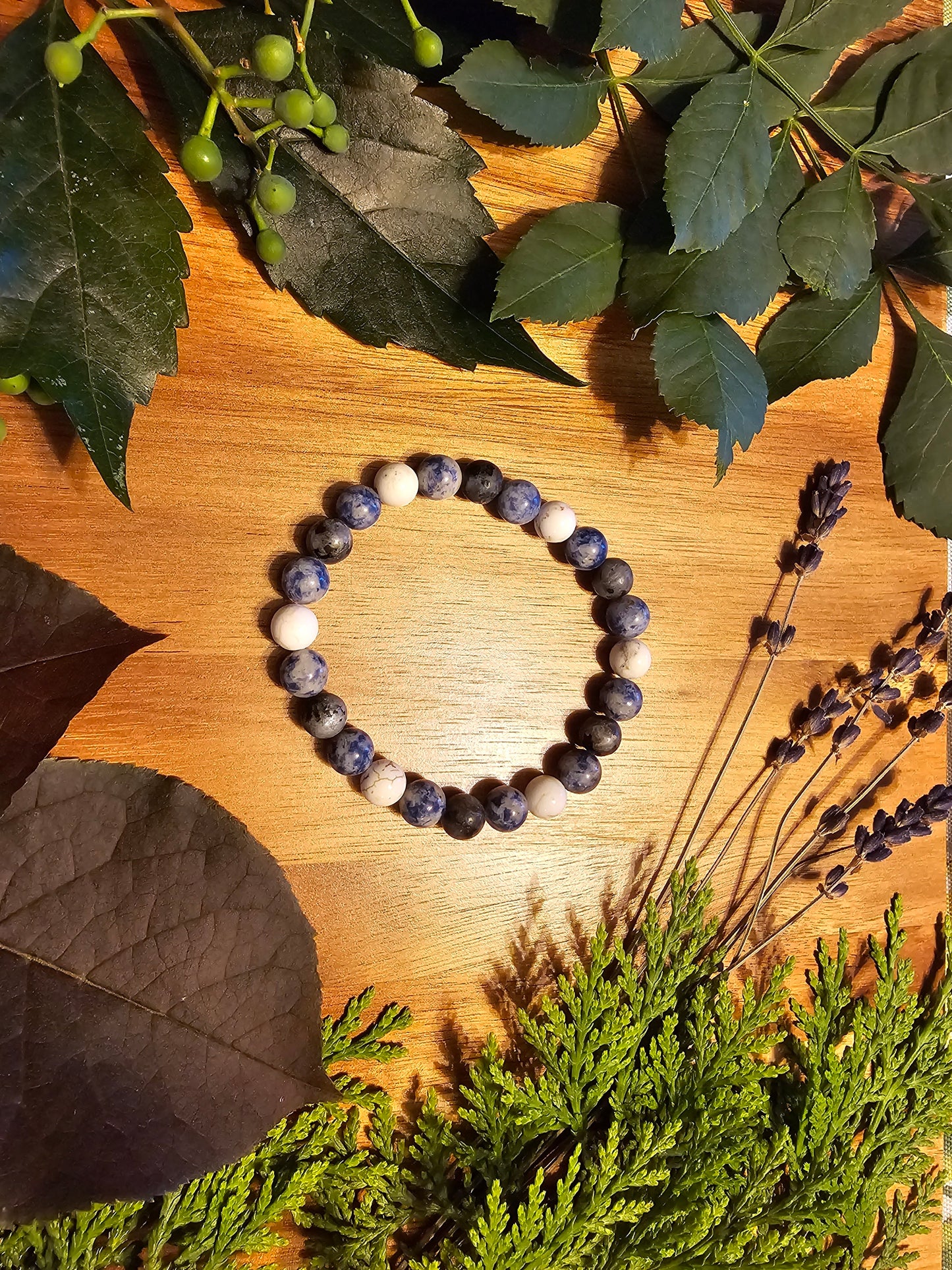 Harmonious Warrior | Magnesite + Sodalite Bracelet