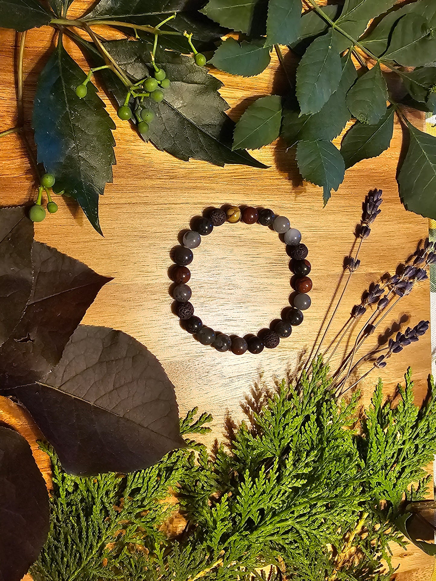 Blood & Fire | Lava Stone and Bloodstone Bracelet