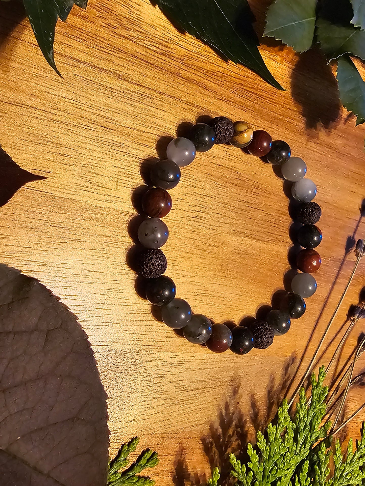 Blood & Fire | Lava Stone and Bloodstone Bracelet