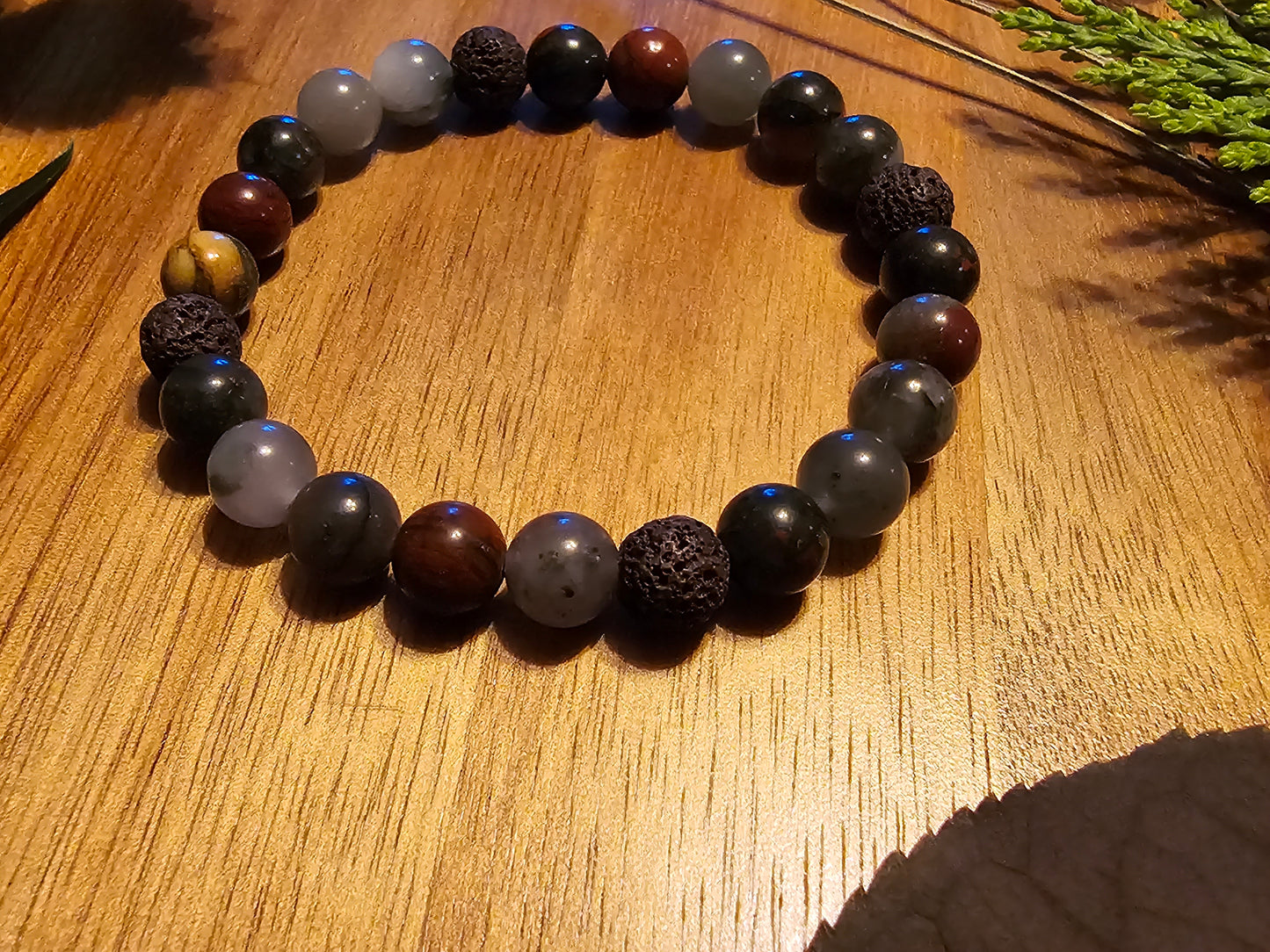 Blood & Fire | Lava Stone and Bloodstone Bracelet