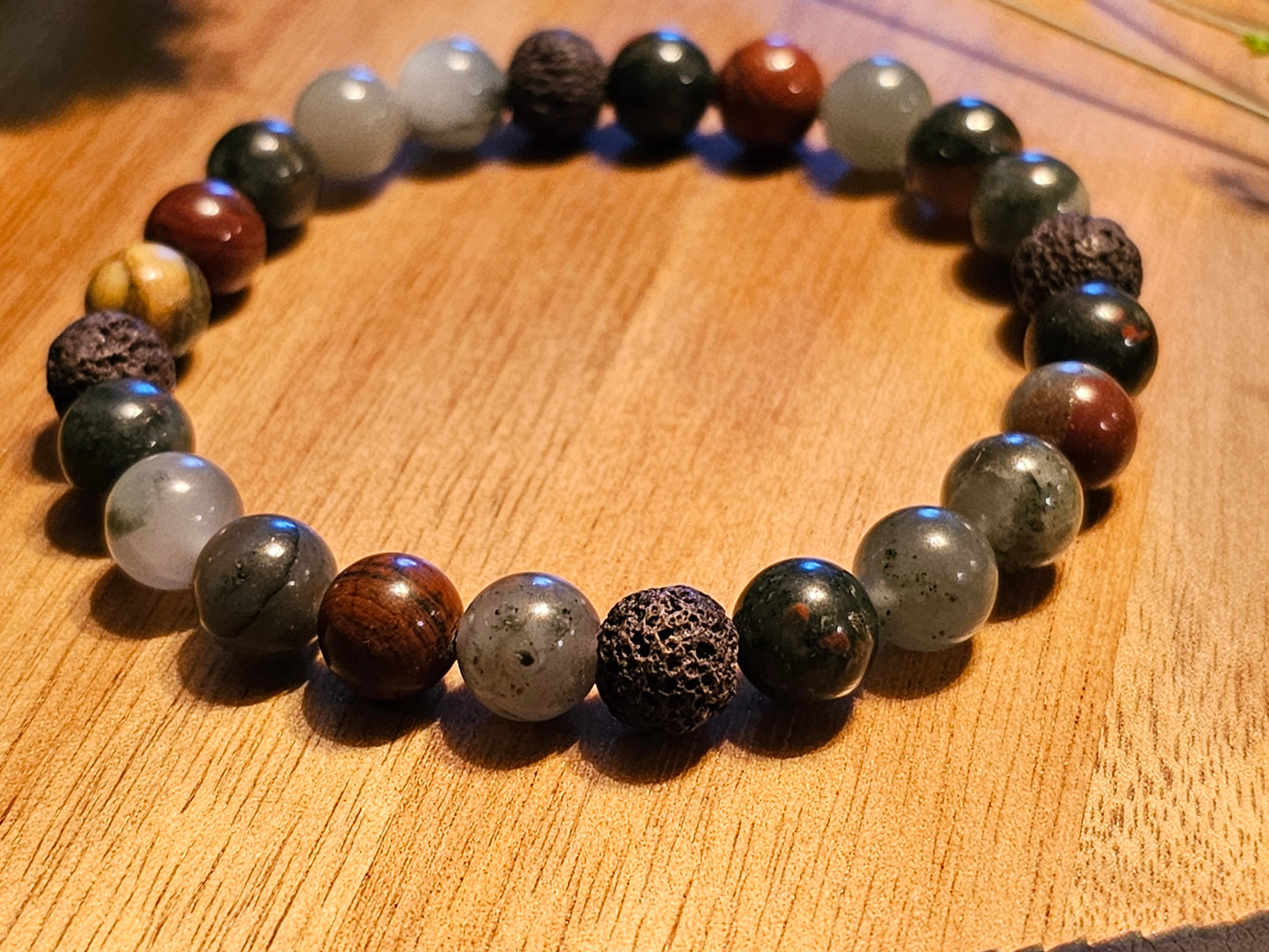 Blood & Fire | Lava Stone and Bloodstone Bracelet