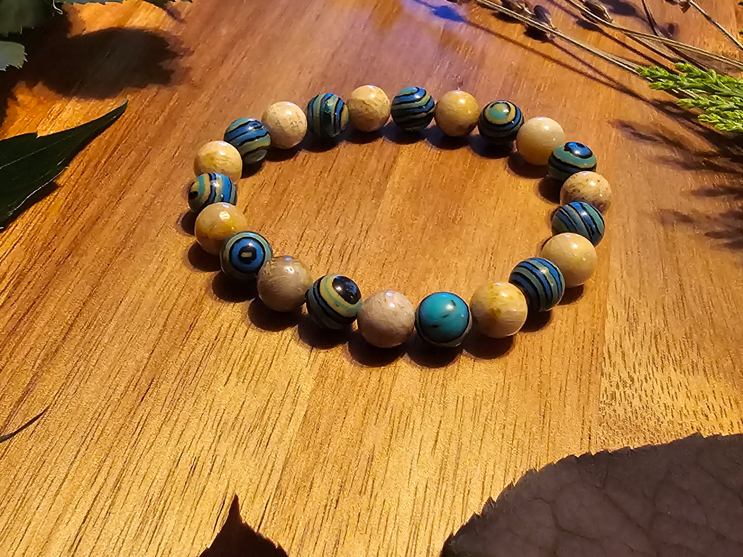 Healing Tide | Synthesis Malachite + Coral Bracelet