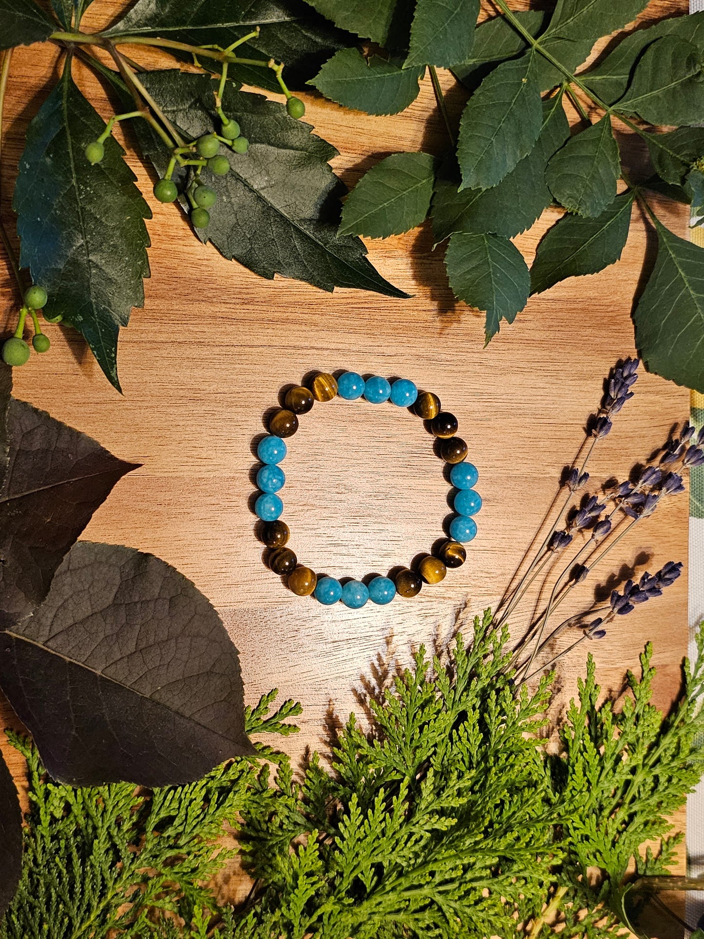 Serenity Sentinel | Tiger's Eye & Blue Nile Topaz Bracelet