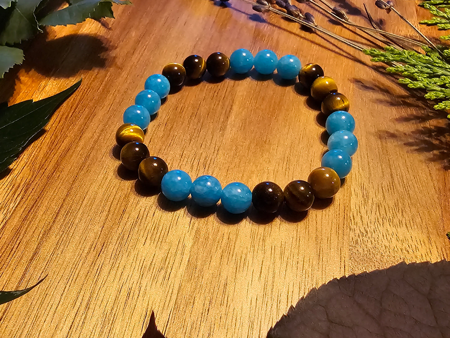 Serenity Sentinel | Tiger's Eye & Blue Nile Topaz Bracelet