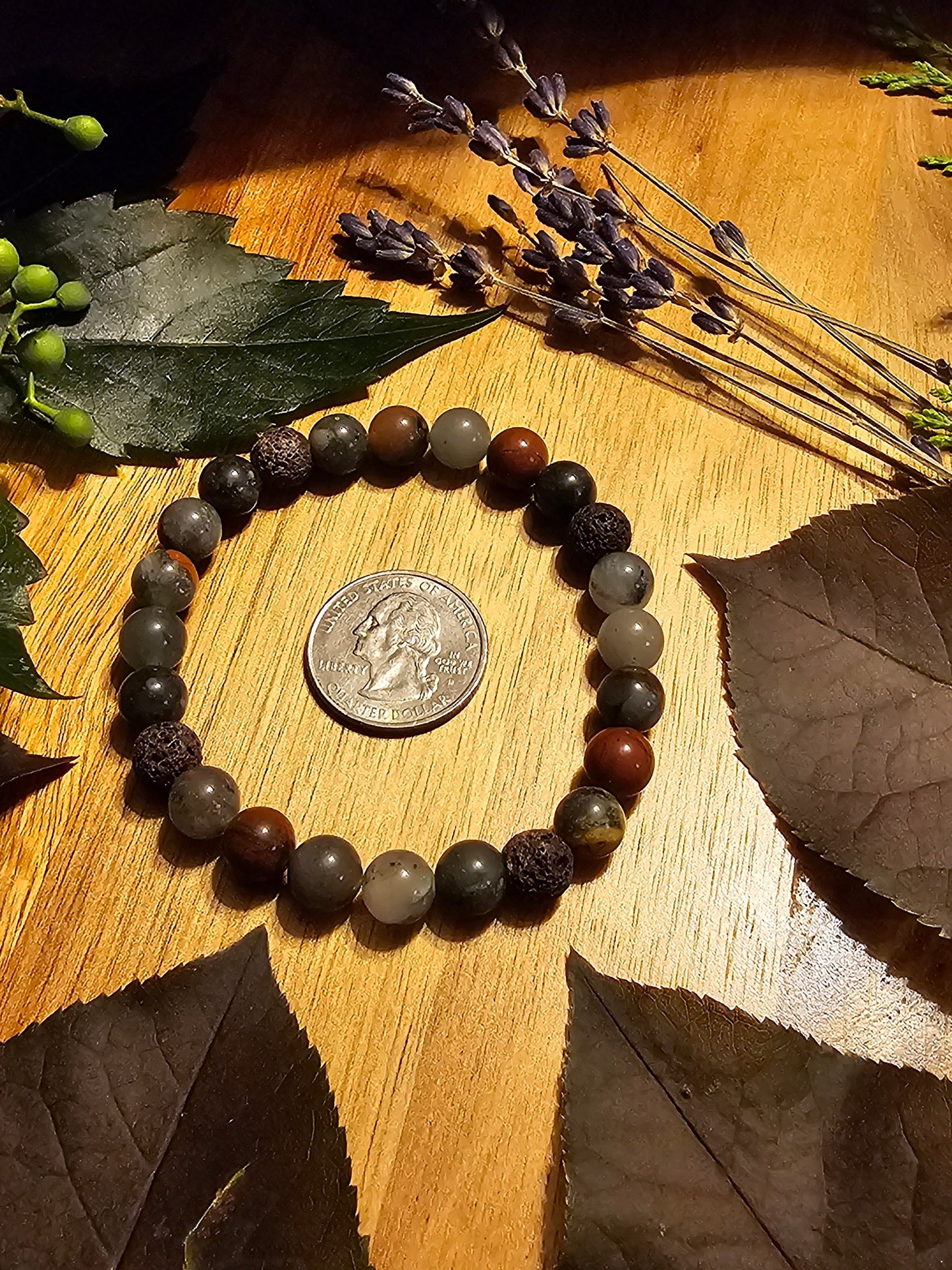 Blood & Fire | Lava Stone and Bloodstone Bracelet