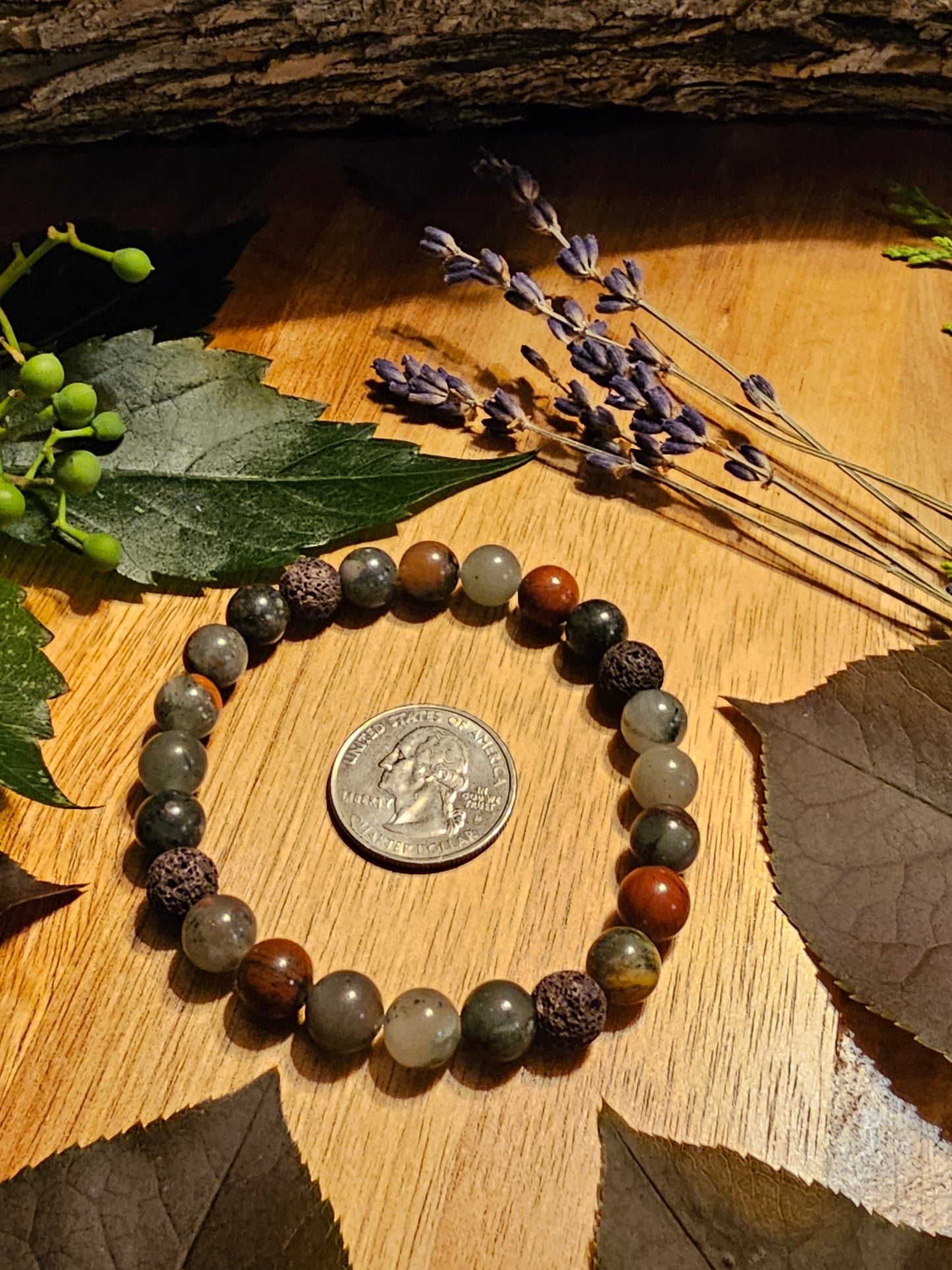 Blood & Fire | Lava Stone and Bloodstone Bracelet