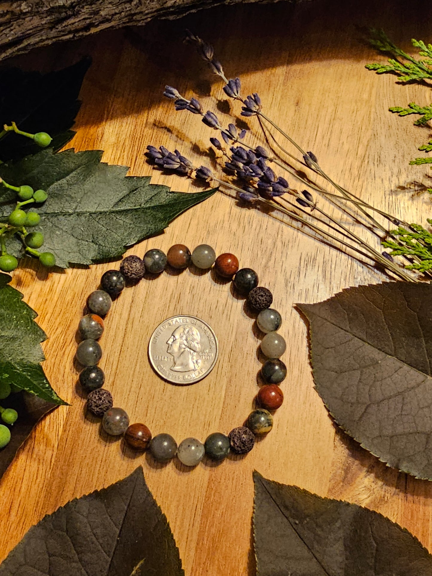 Blood & Fire | Lava Stone and Bloodstone Bracelet