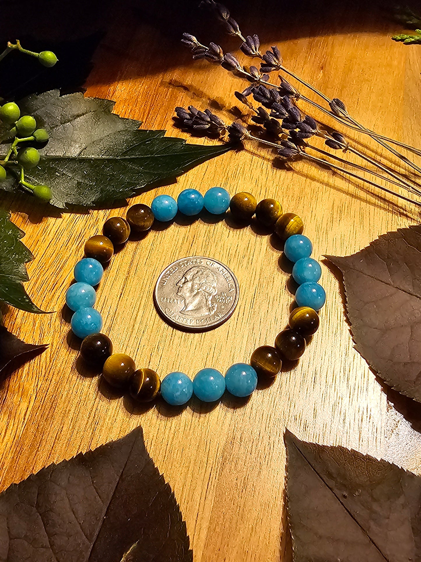 Serenity Sentinel | Tiger's Eye & Blue Nile Topaz Bracelet
