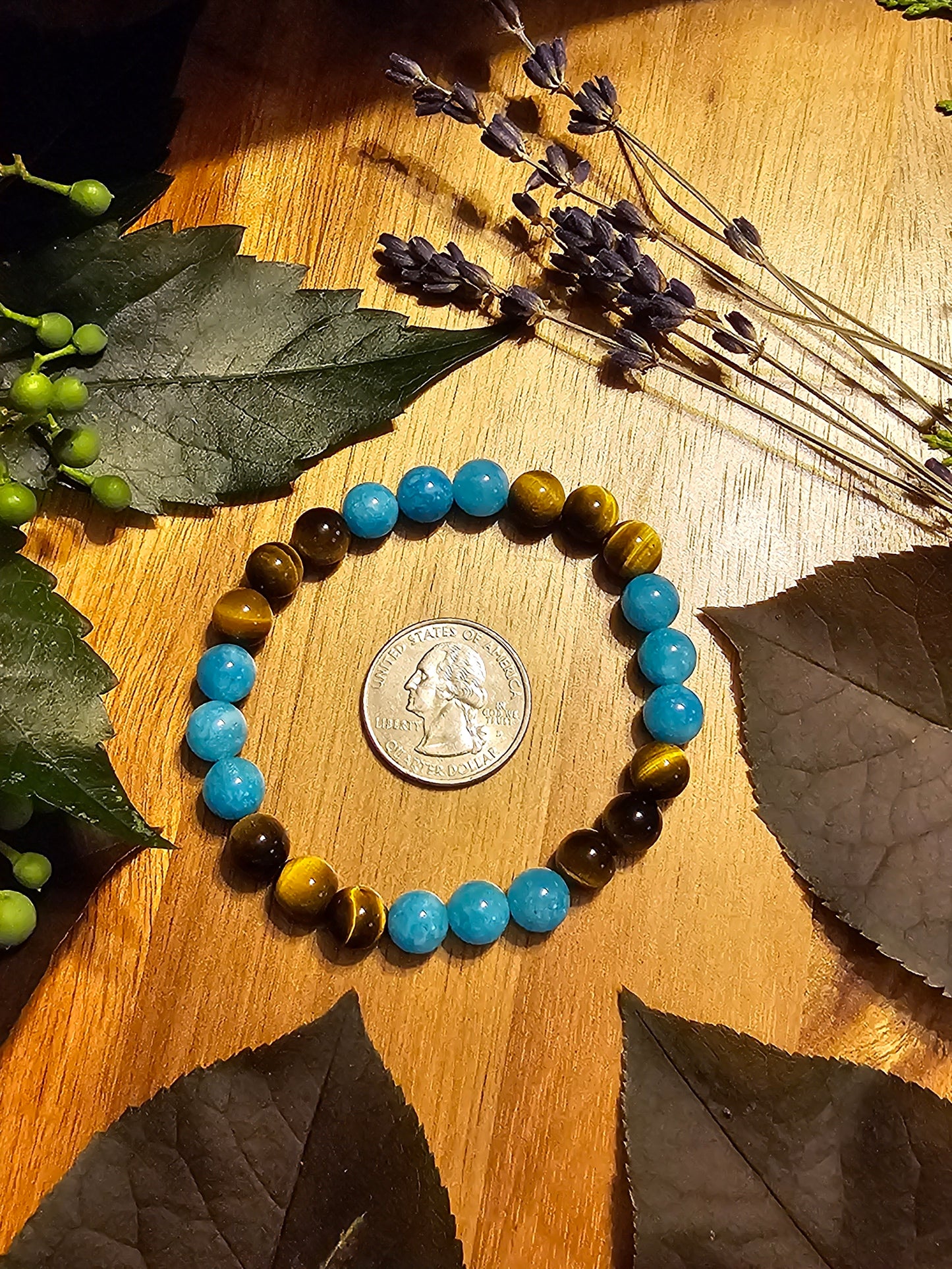 Serenity Sentinel | Tiger's Eye & Blue Nile Topaz Bracelet