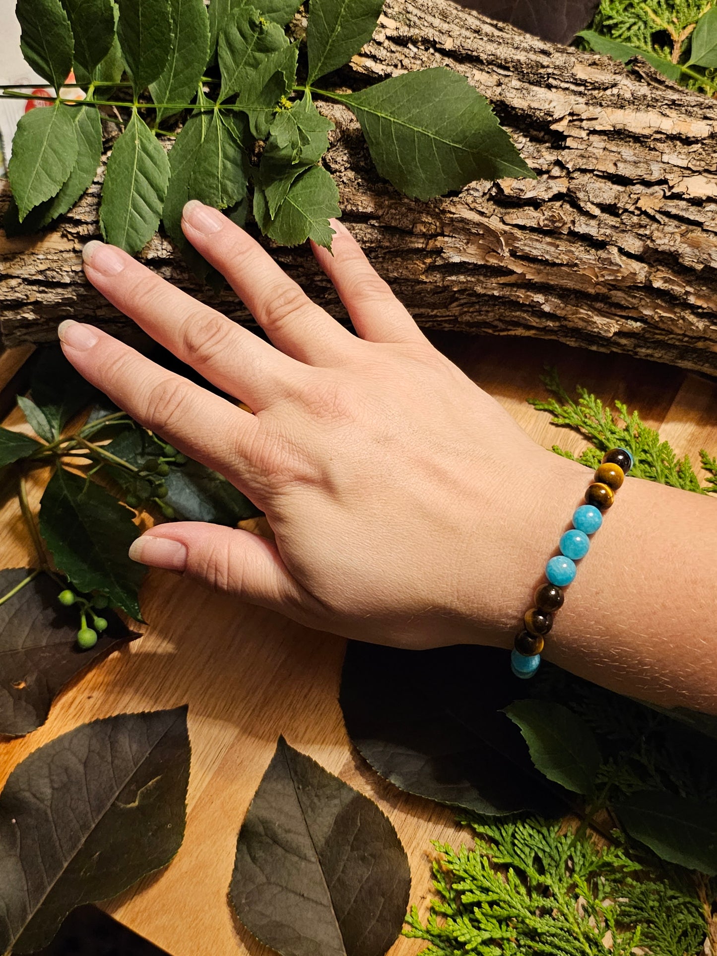 Serenity Sentinel | Tiger's Eye & Blue Nile Topaz Bracelet