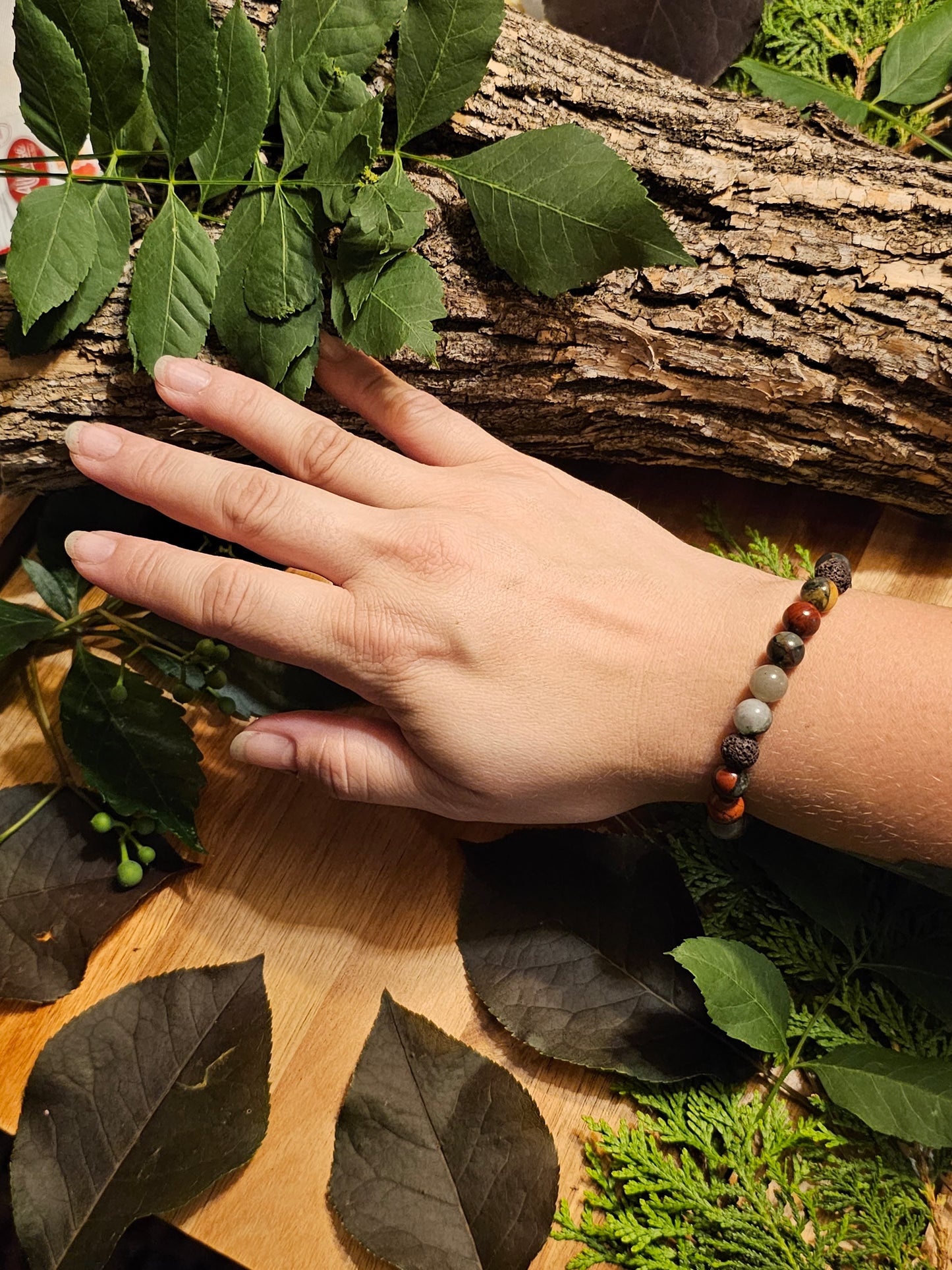Blood & Fire | Lava Stone and Bloodstone Bracelet
