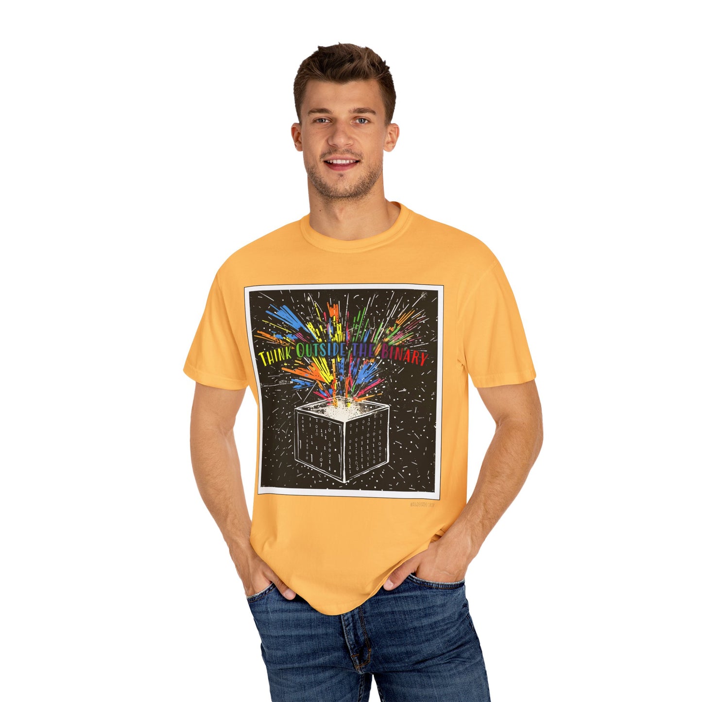 Think Outside the Binary - Unisex Garment-Dyed T-shirt