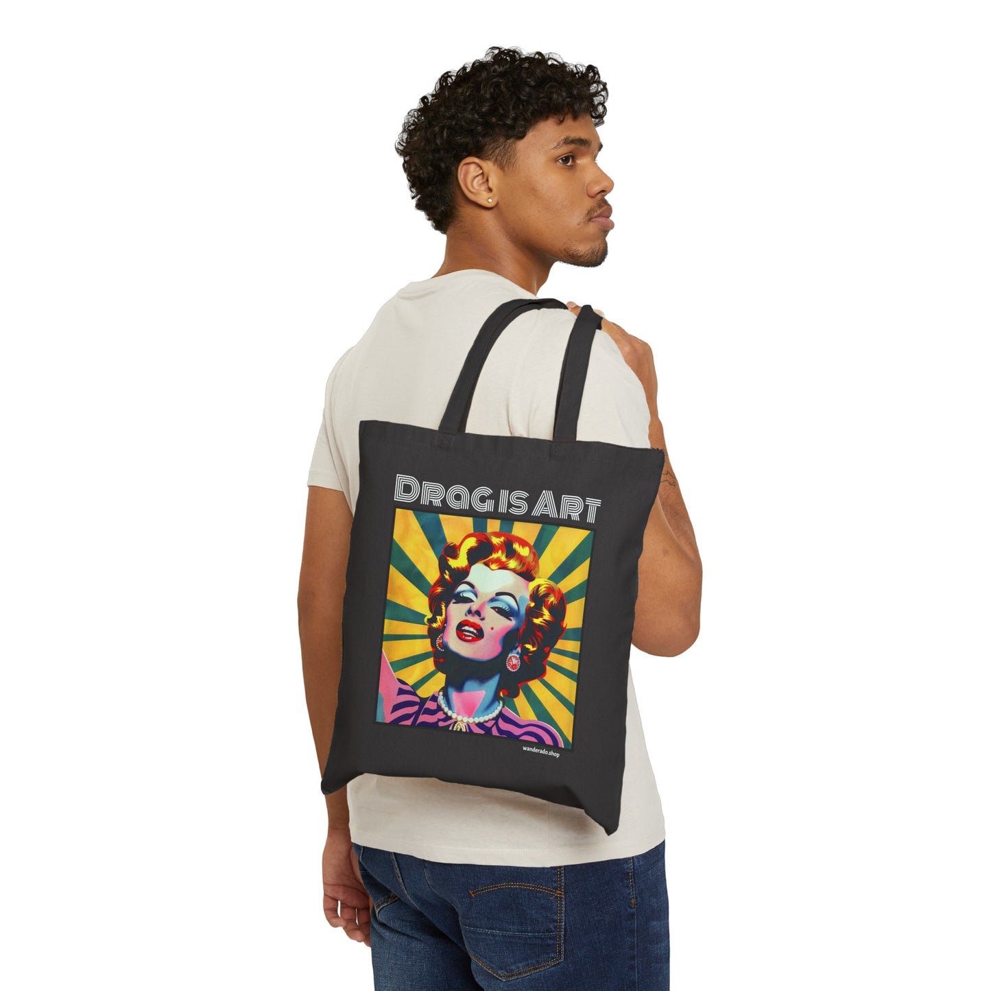 Drag is Art - Cotton Canvas Tote Bag - Pop Art Marylin