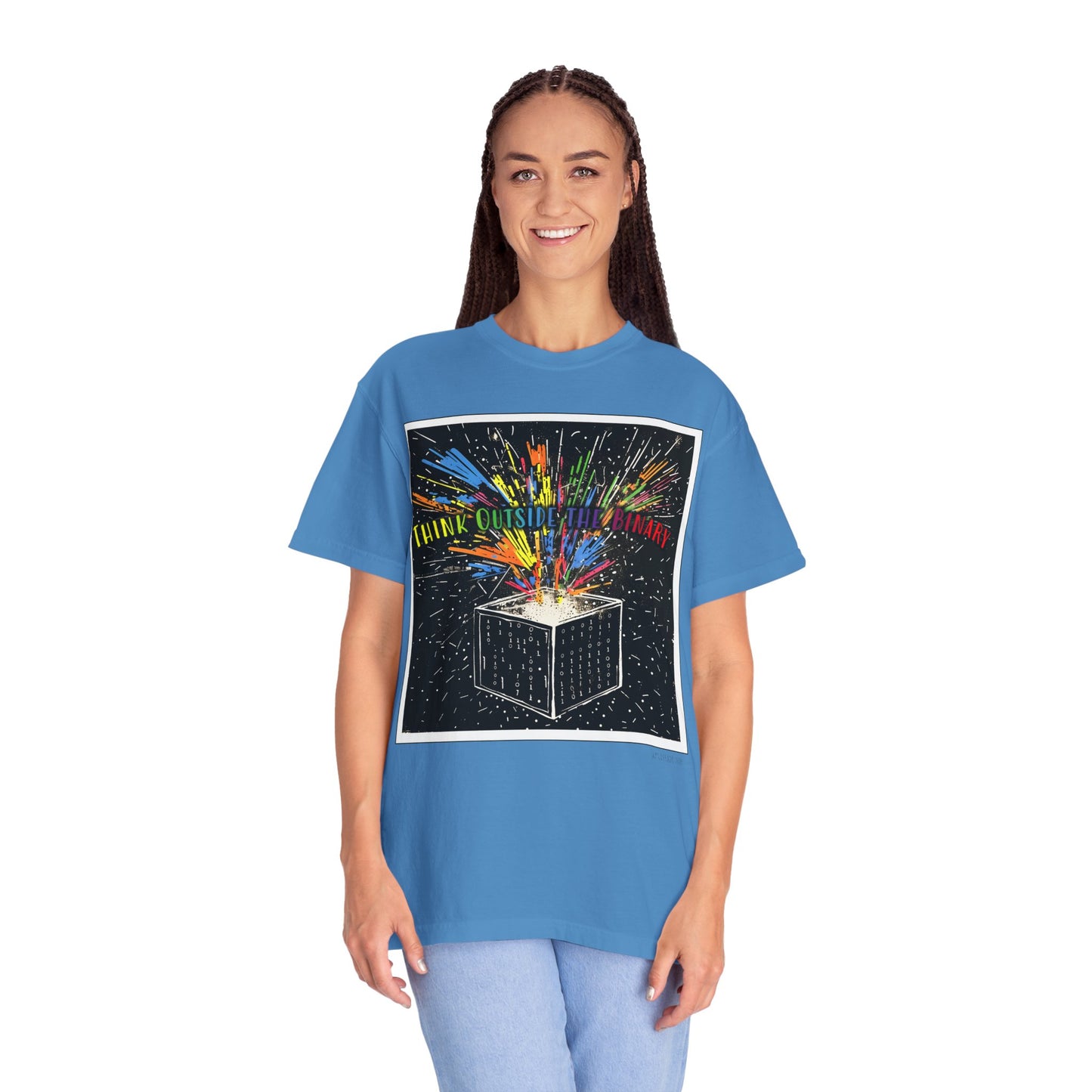 Think Outside the Binary - Unisex Garment-Dyed T-shirt