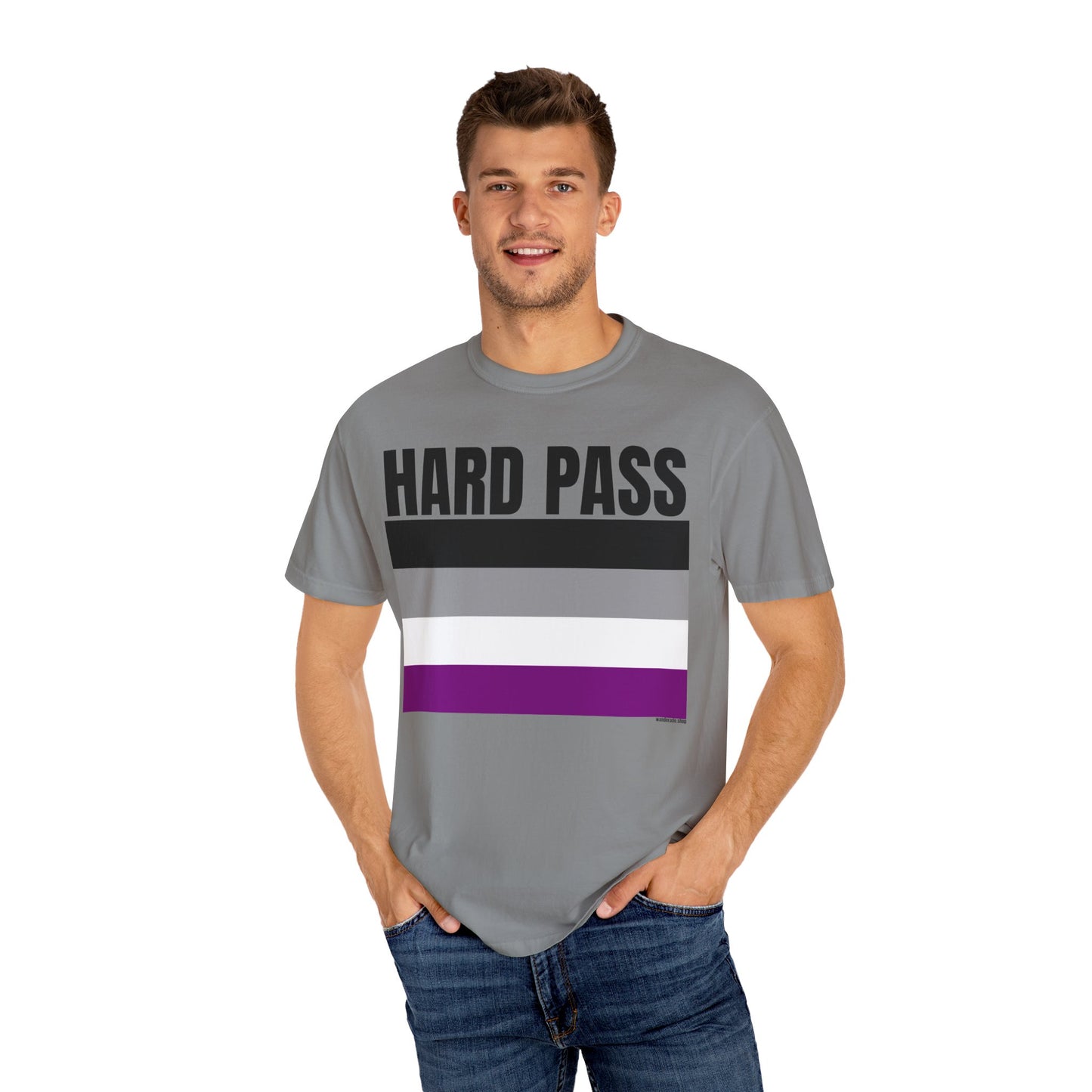 Hard Pass- PRIDE Tee Shirt for the Asexual/Aromantic/Agender/Ace Community