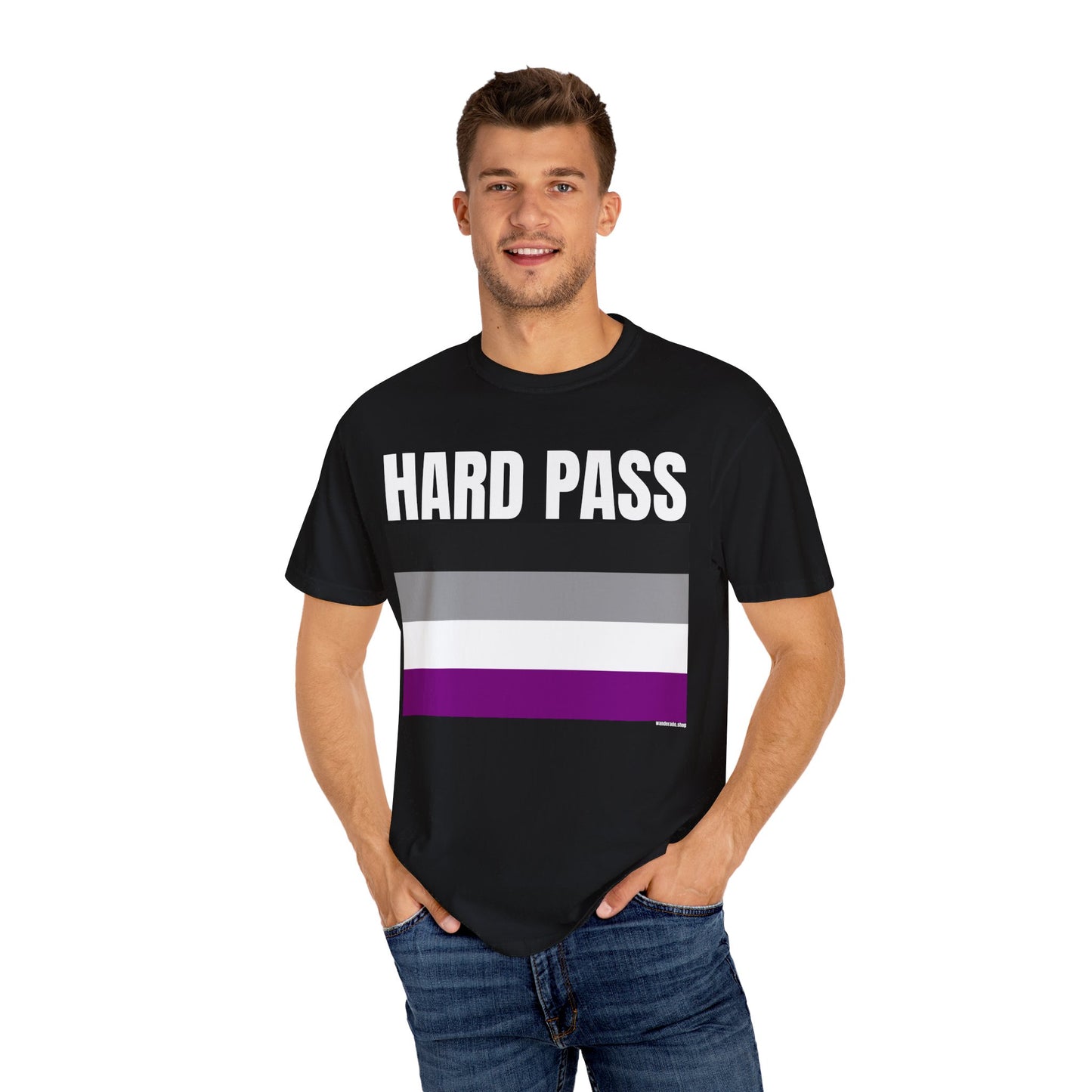 Hard Pass- PRIDE Tee Shirt for the Asexual/Aromantic/Agender/Ace Community