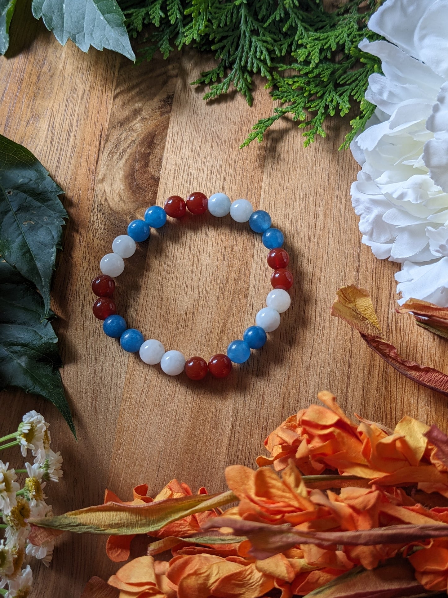 Divine Balance Bracelet | Garnet + Moonstone + Blue Nile Topaz Bracelet
