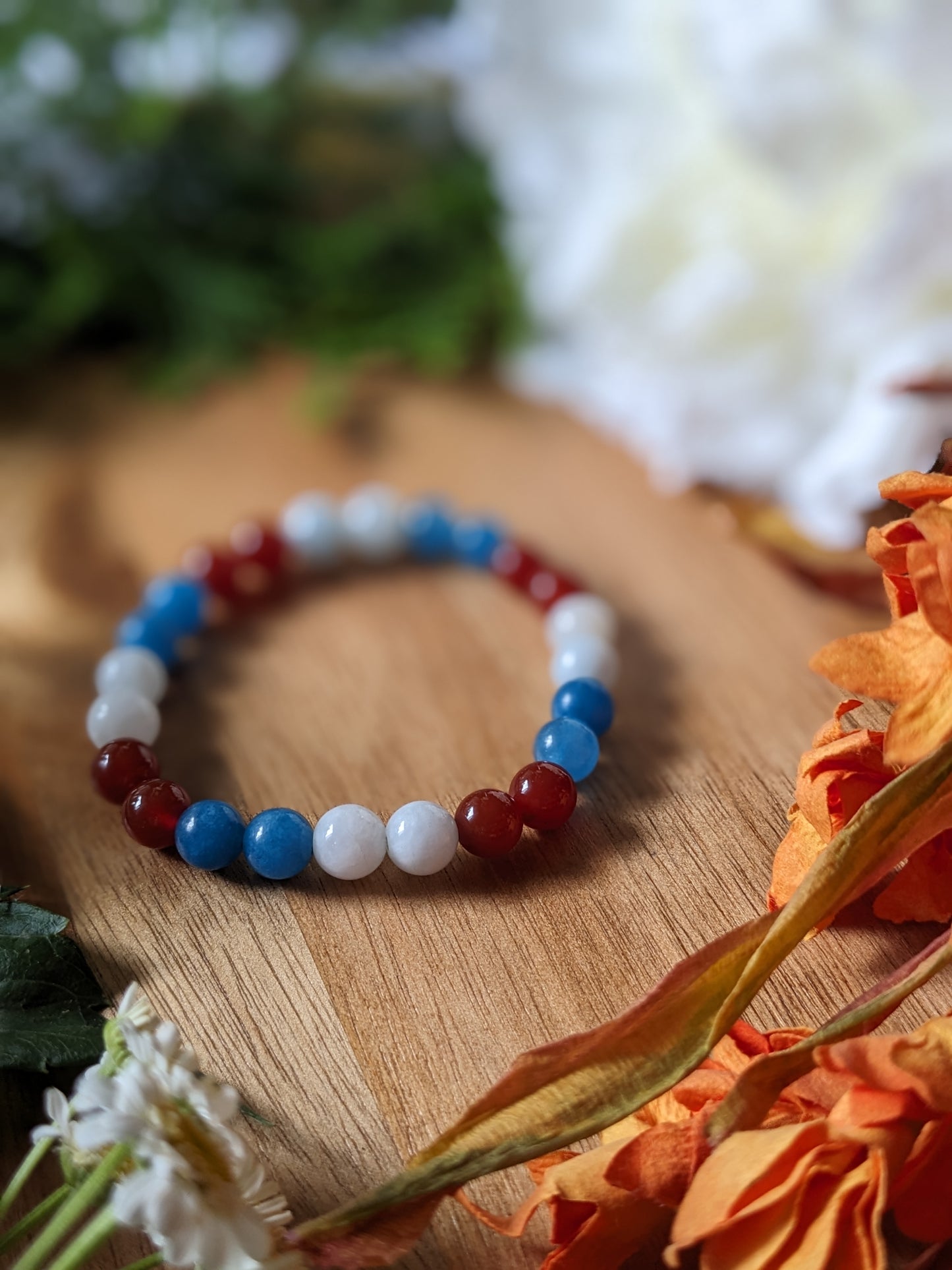 Divine Balance Bracelet | Garnet + Moonstone + Blue Nile Topaz Bracelet