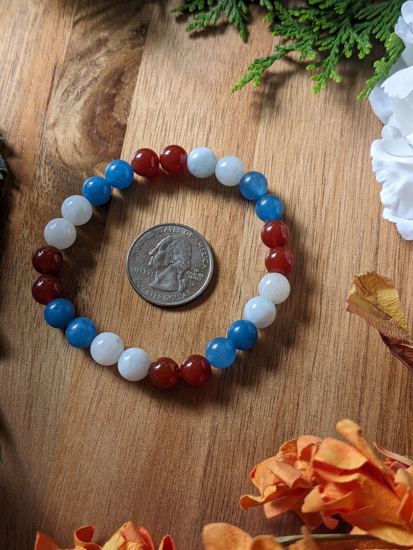 Divine Balance Bracelet | Garnet + Moonstone + Blue Nile Topaz Bracelet