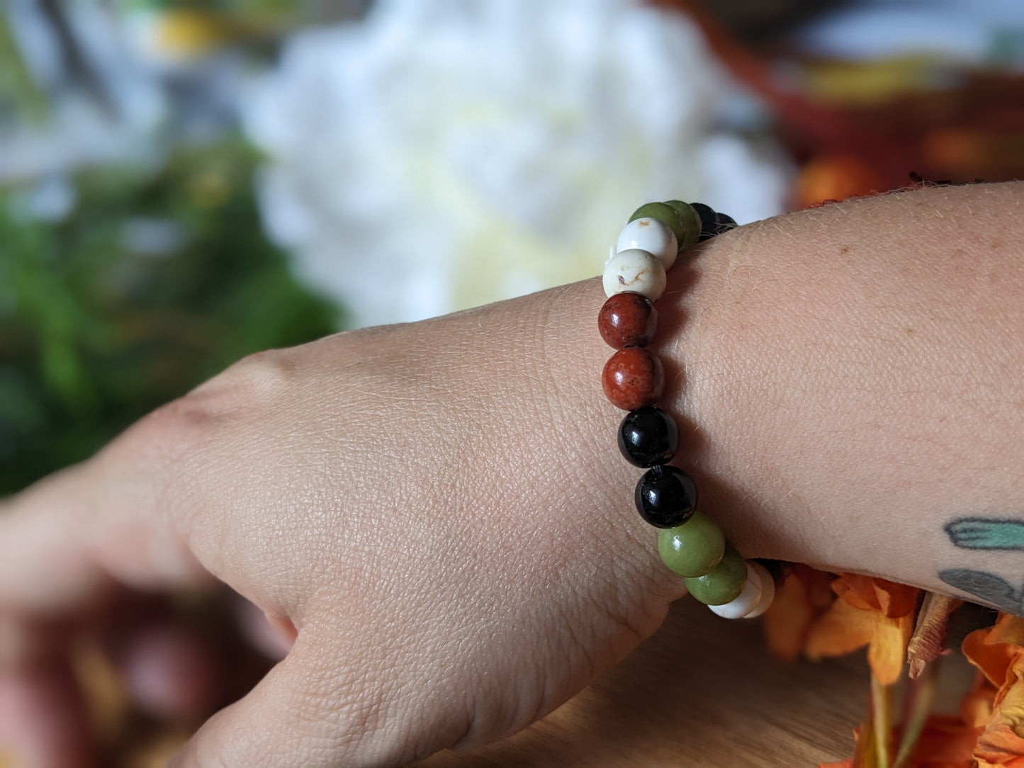 Serenity Shield | Serpentine + Jasper + Obsidian + Howlite Bracelet