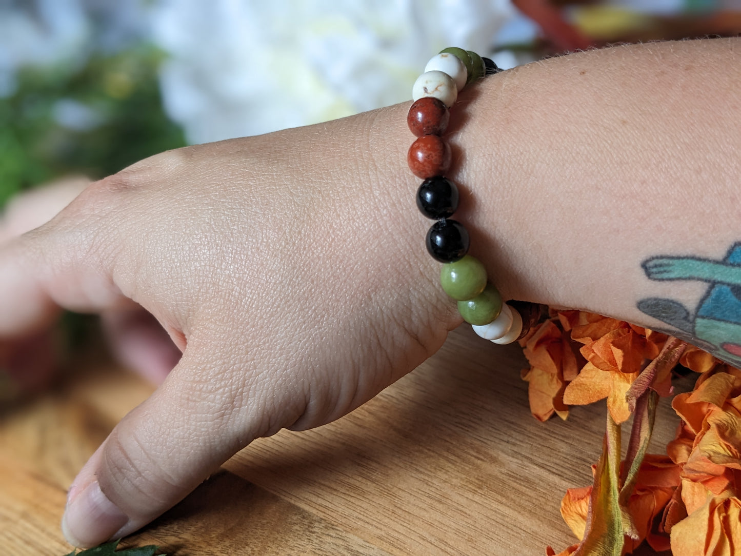 Serenity Shield | Serpentine + Jasper + Obsidian + Howlite Bracelet