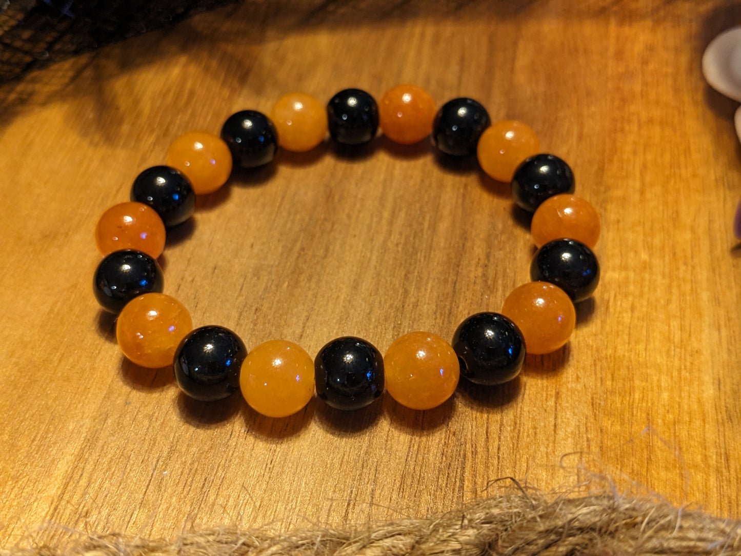 Courageous Creativity | Black Chalcedony & Carnelian Bracelet