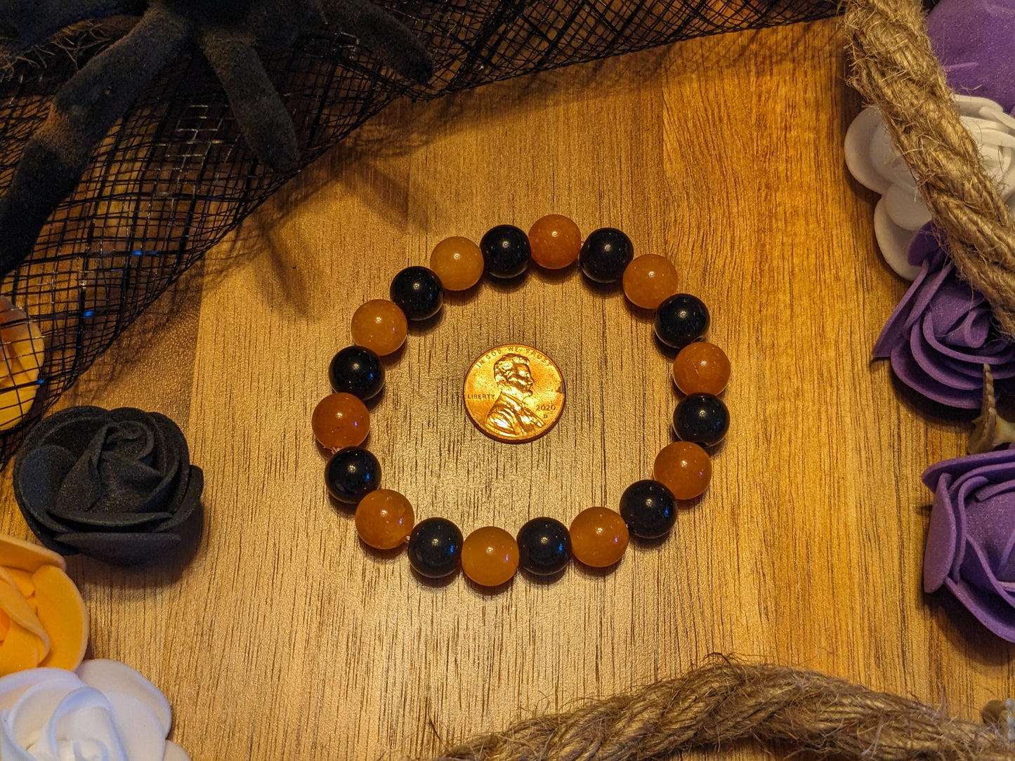 Courageous Creativity | Black Chalcedony & Carnelian Bracelet
