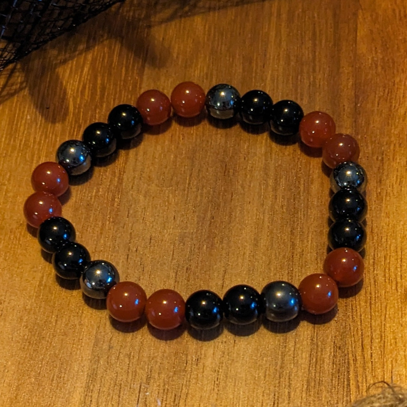 Balanced Warrior | Obsidian + Garnet + Hematite Bracelet