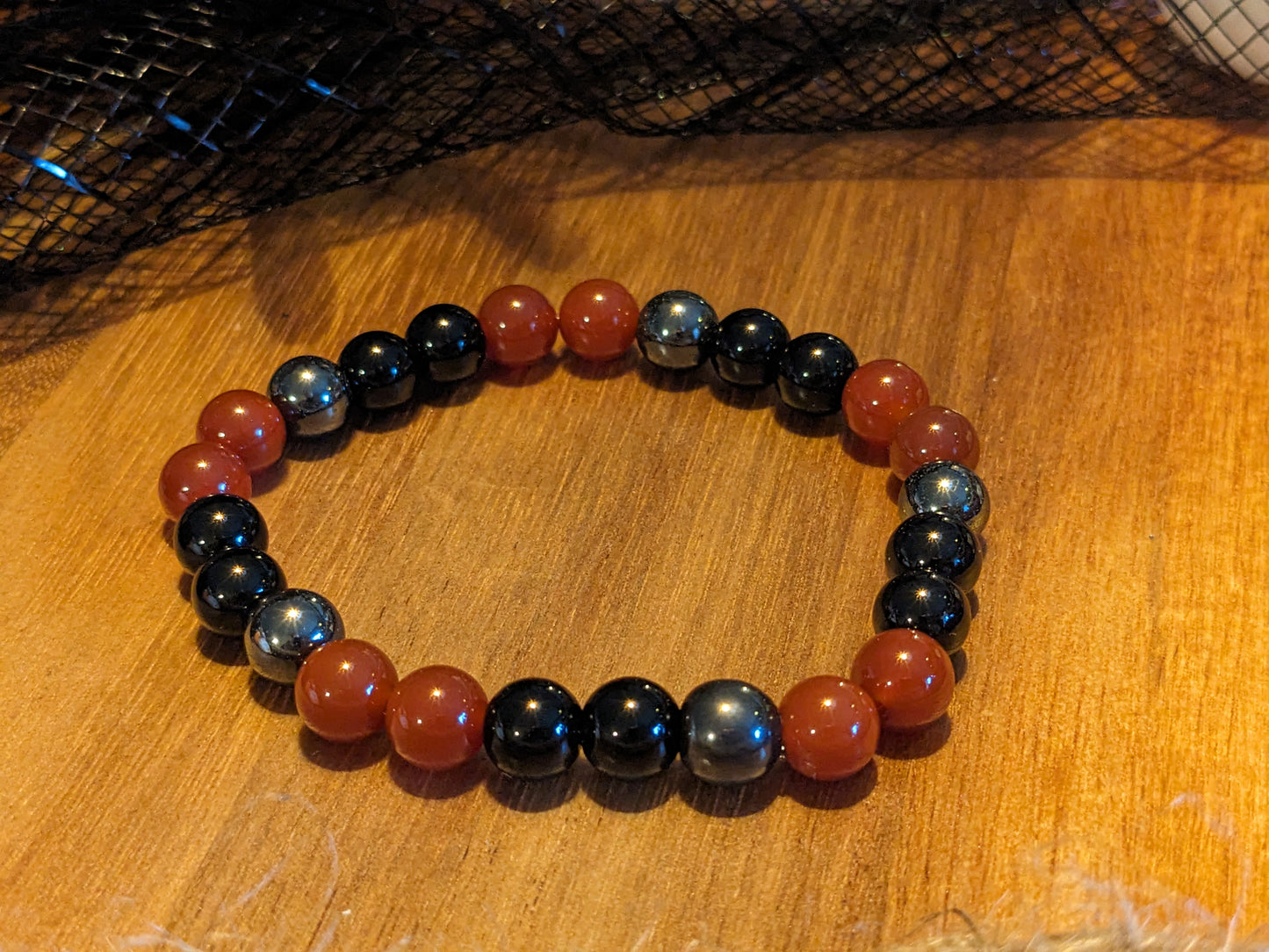 Balanced Warrior | Obsidian + Garnet + Hematite Bracelet