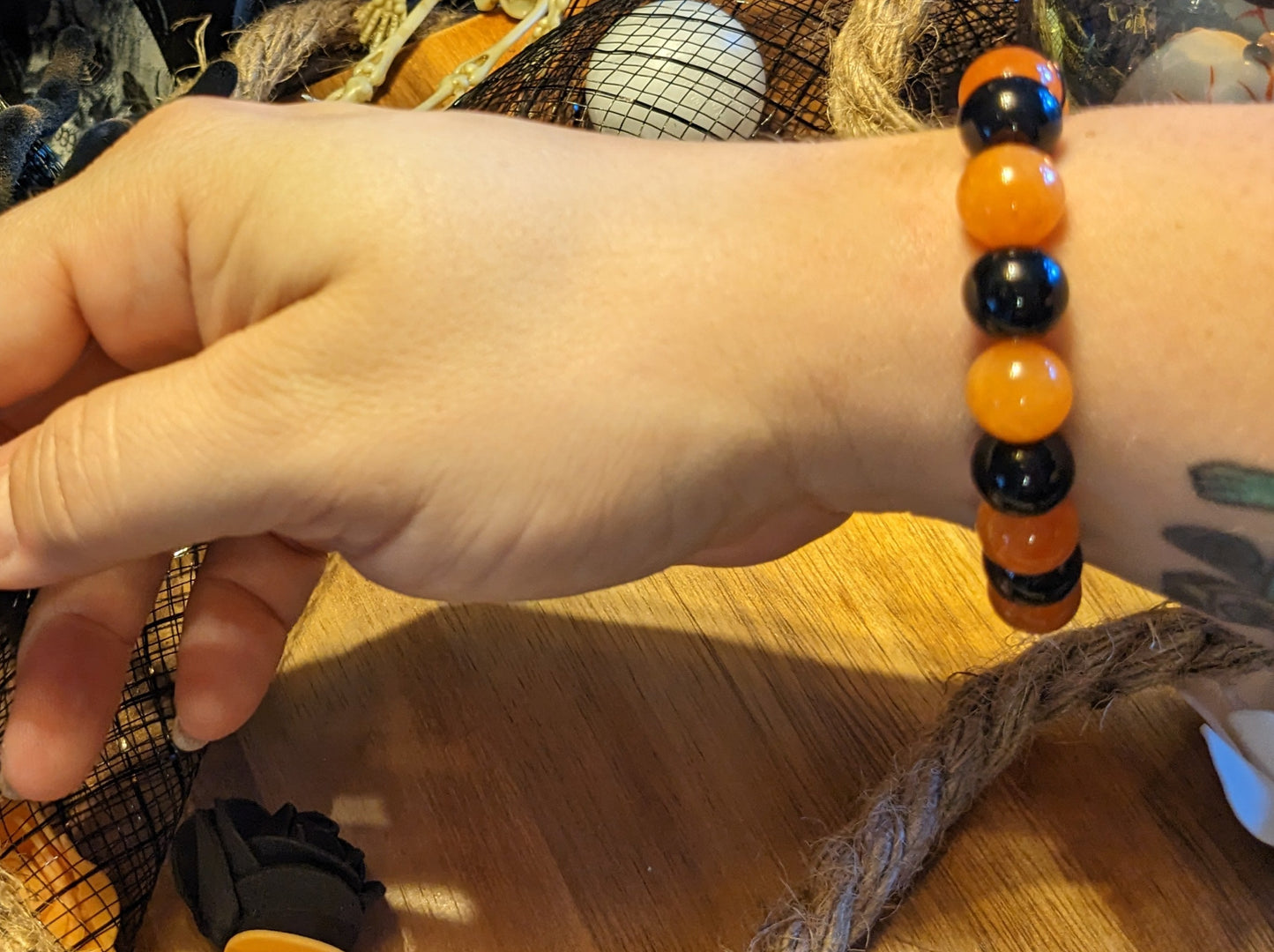 Courageous Creativity | Black Chalcedony & Carnelian Bracelet