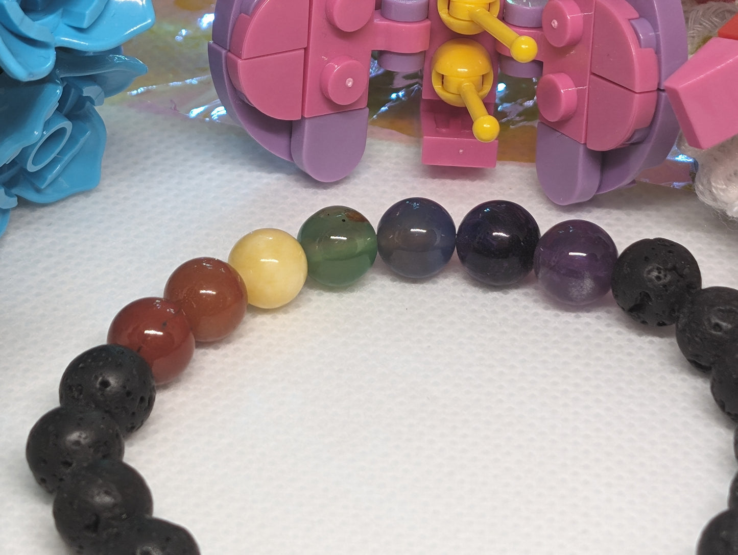 PRIDE Rainbow Gemstone Stretch Bracelet