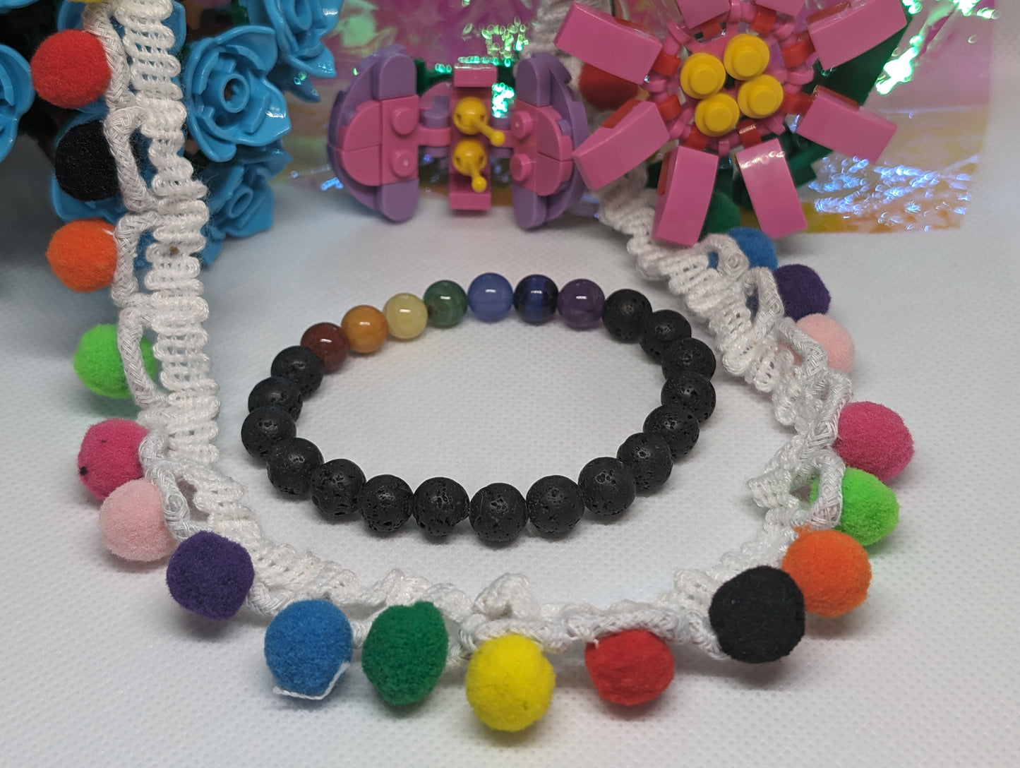 PRIDE Rainbow Gemstone Stretch Bracelet