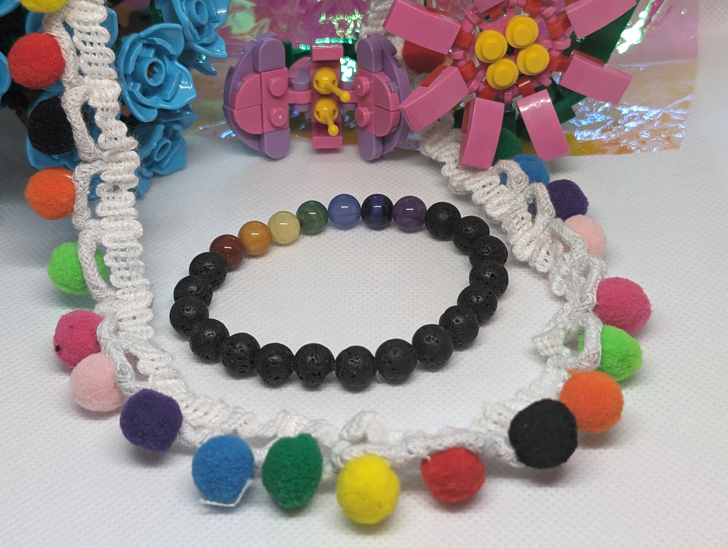 PRIDE Rainbow Gemstone Stretch Bracelet
