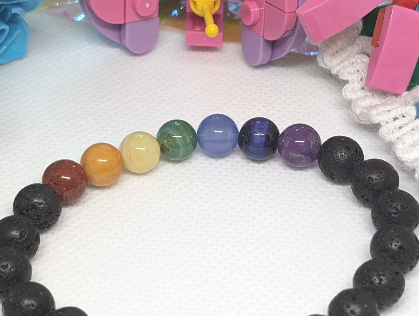 PRIDE Rainbow Gemstone Stretch Bracelet
