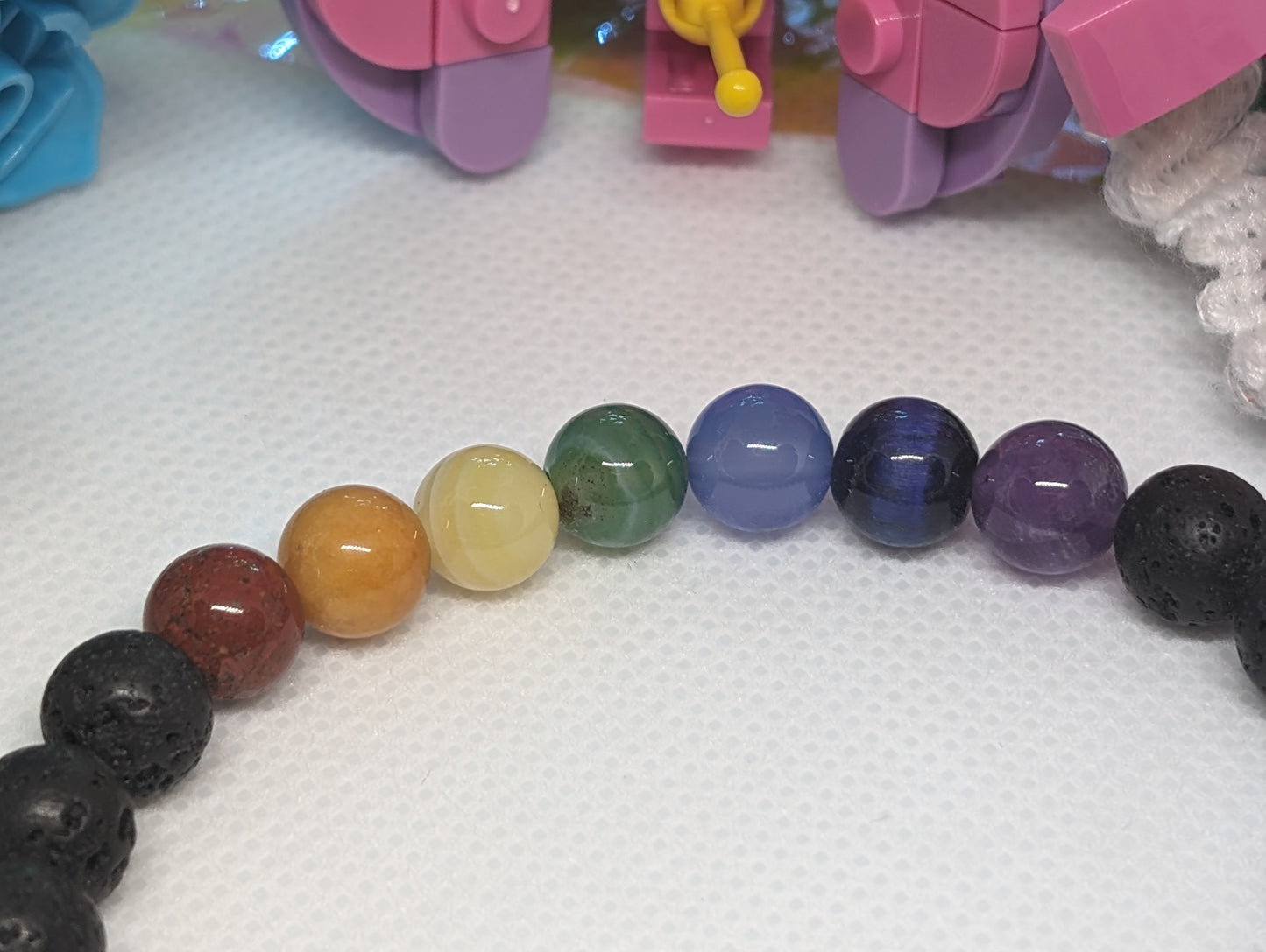 PRIDE Rainbow Gemstone Stretch Bracelet
