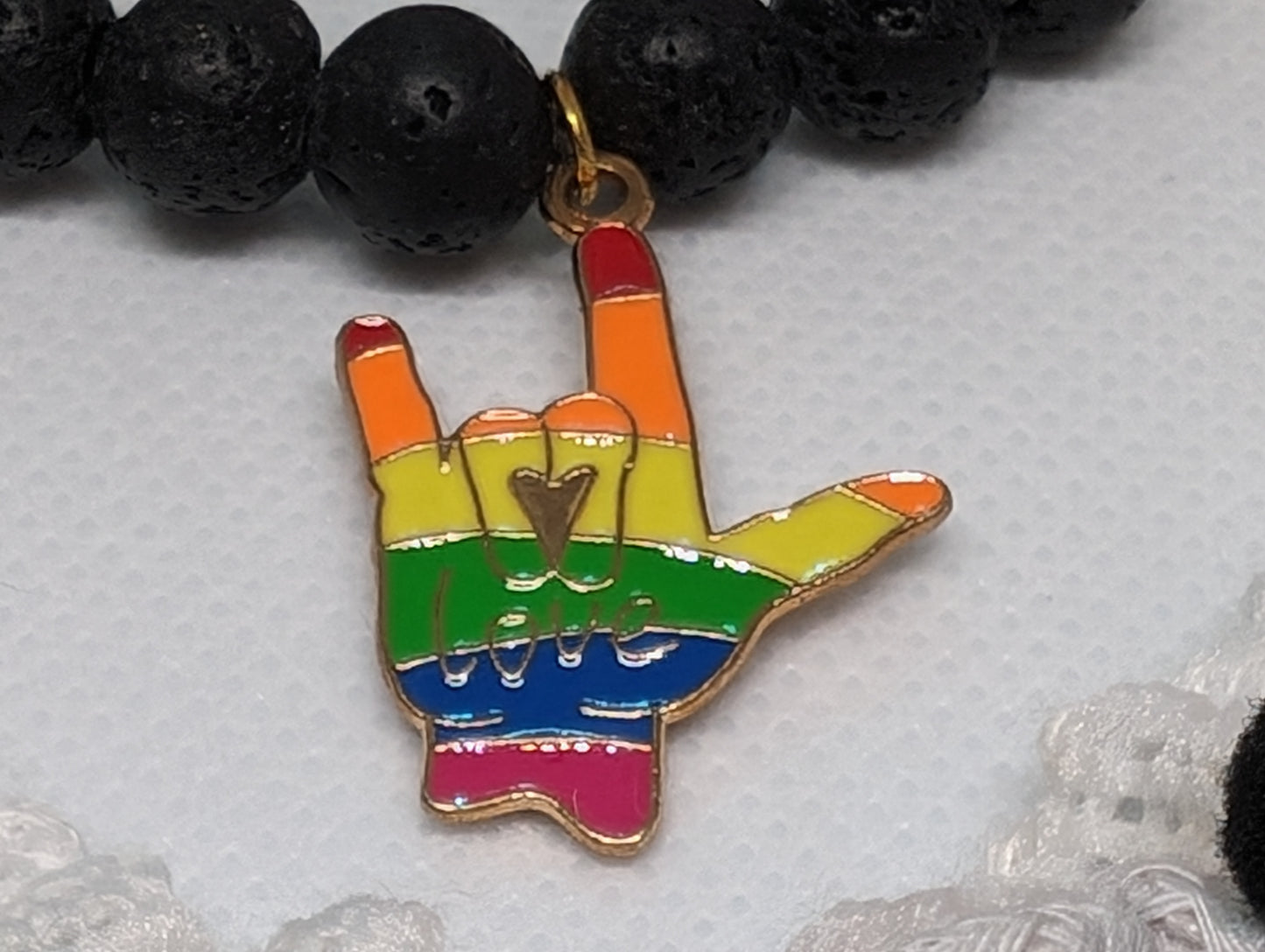 PRIDE Rainbow Gemstone Stretch Bracelet