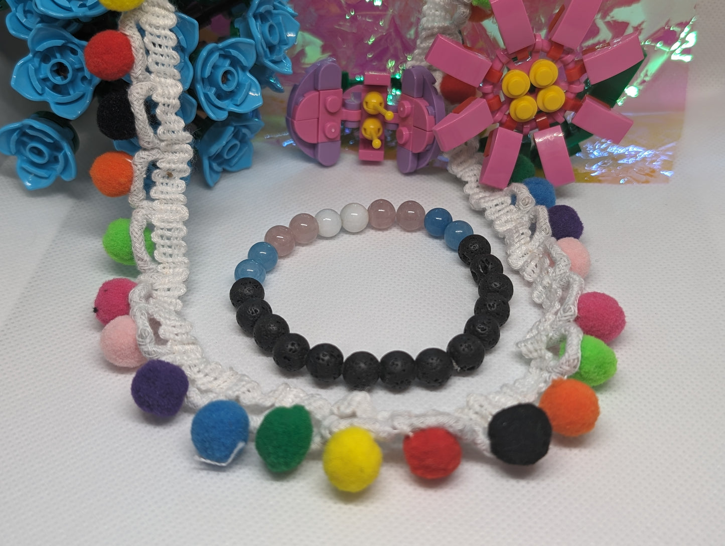TRANS-PRIDE Rainbow Gemstone Stretch Bracelet