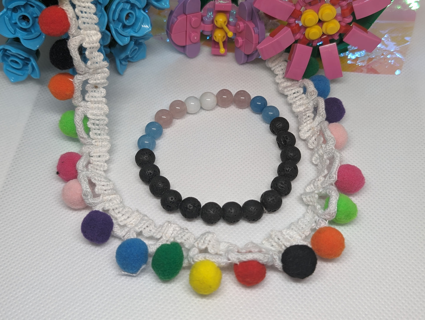 TRANS-PRIDE Rainbow Gemstone Stretch Bracelet