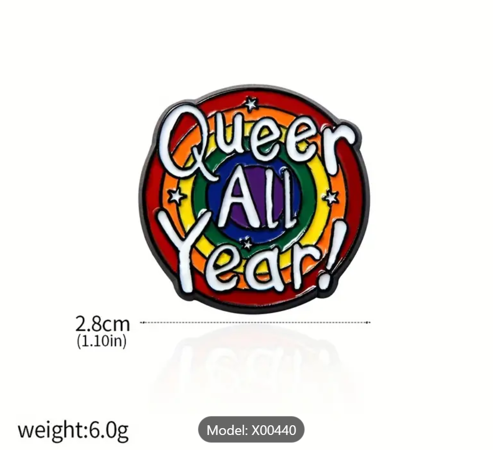 Queer All Year Pin