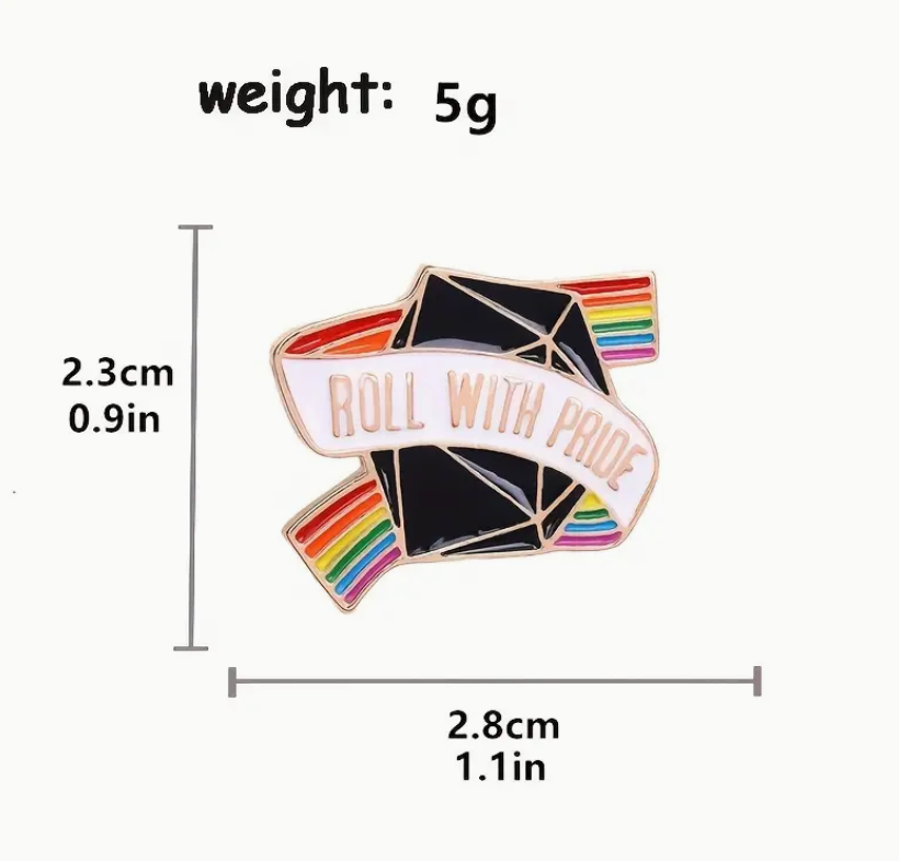Roll with Pride - D20 Pin