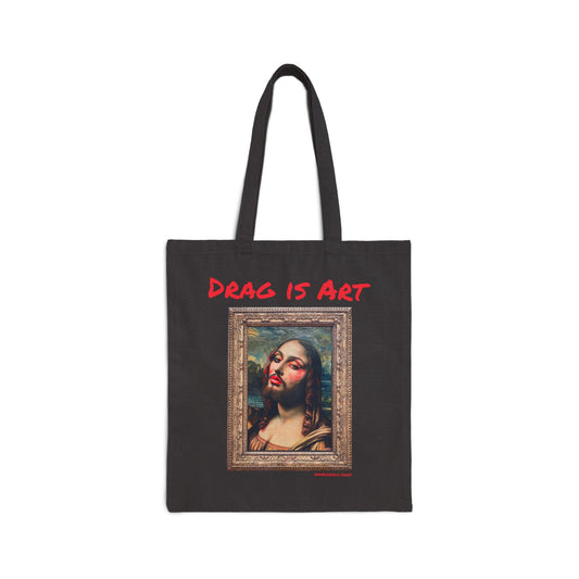 Drag is Art - Cotton Canvas Tote Bag - Mona Lisa
