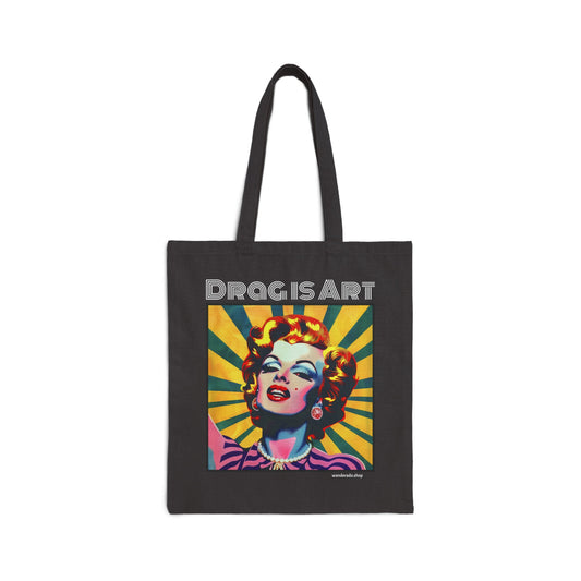 Drag is Art - Cotton Canvas Tote Bag - Pop Art Marylin