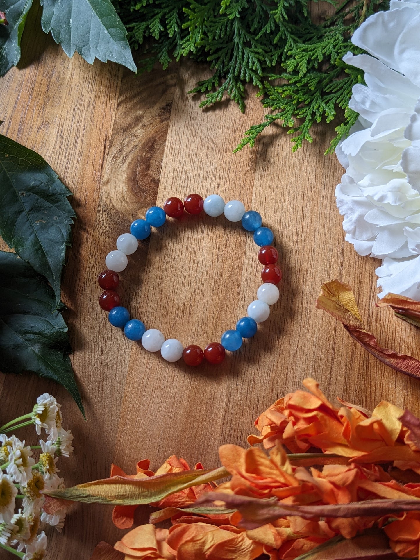 Divine Balance Bracelet | Garnet + Moonstone + Blue Nile Topaz Bracelet